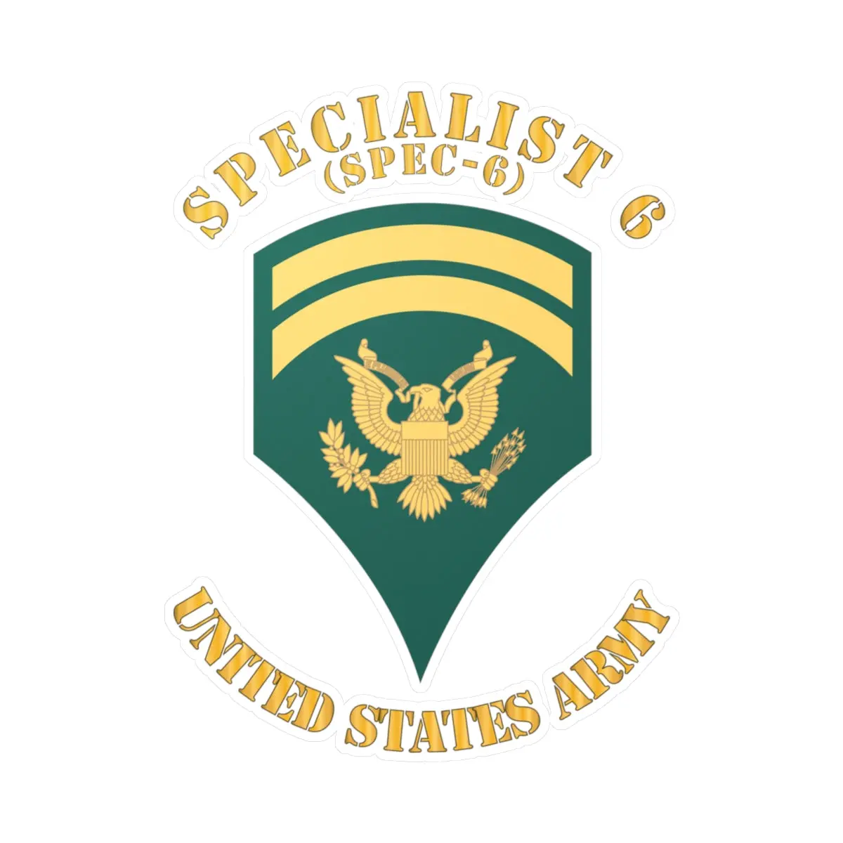 Kiss-Cut Vinyl Decals - Army - Enlisted - Spec 6 - Specialist 6  - Std X 300 1