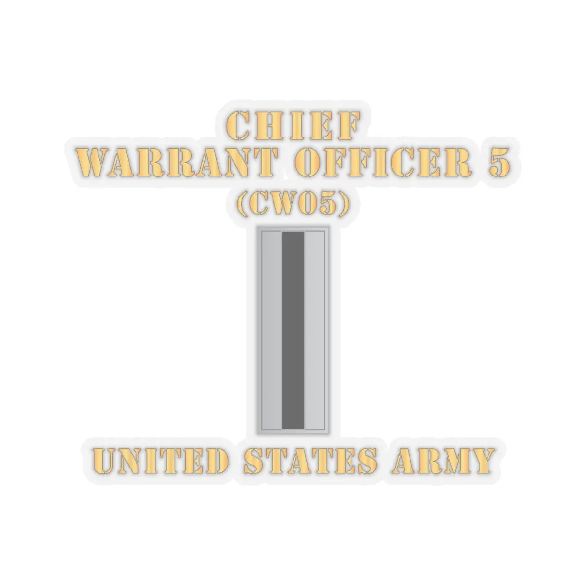 Kiss-Cut Stickers - Army - Chief Warrant Officer 5 - Cw05 - Flat - X 300 2