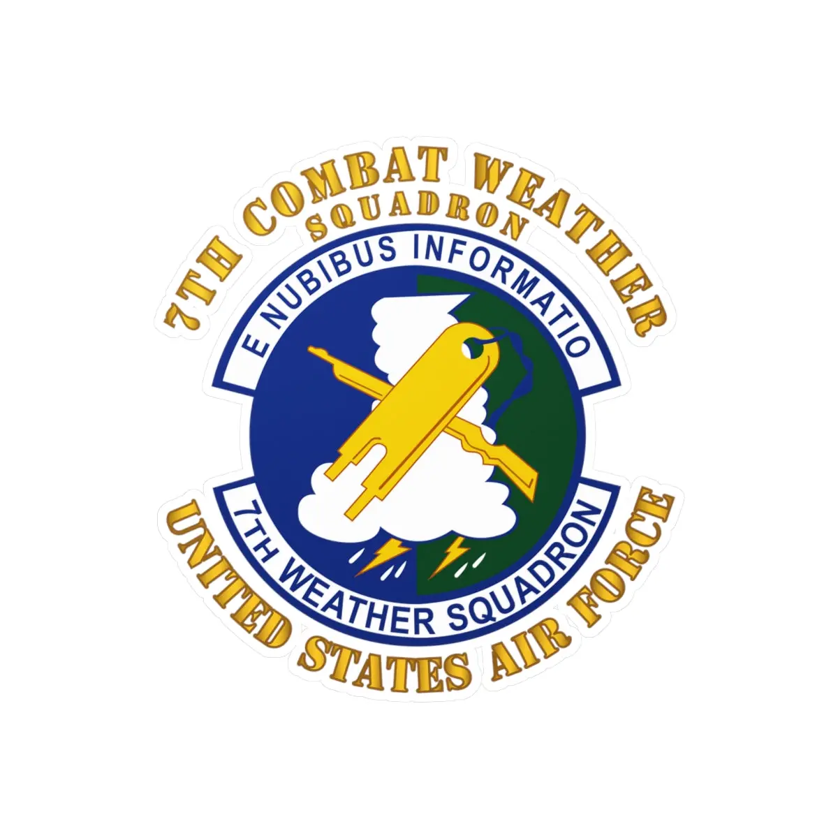 Kiss-Cut Vinyl Decals - Usaf - 7Th Combat Weather Squadron 1