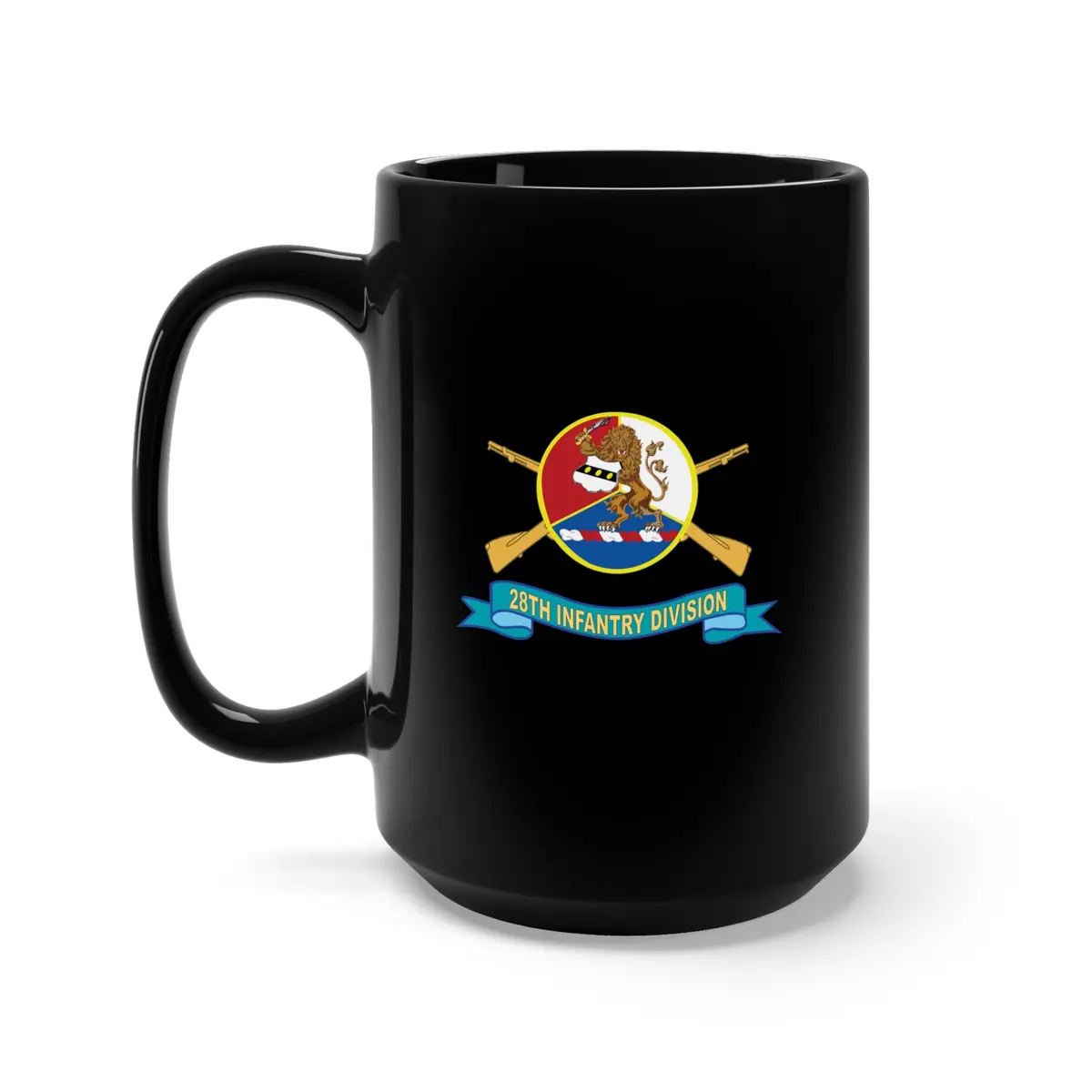 Black Mug 15Oz - Army - 28Th Infantry Division - Dui - W Br - Ssi - Ribbon 1