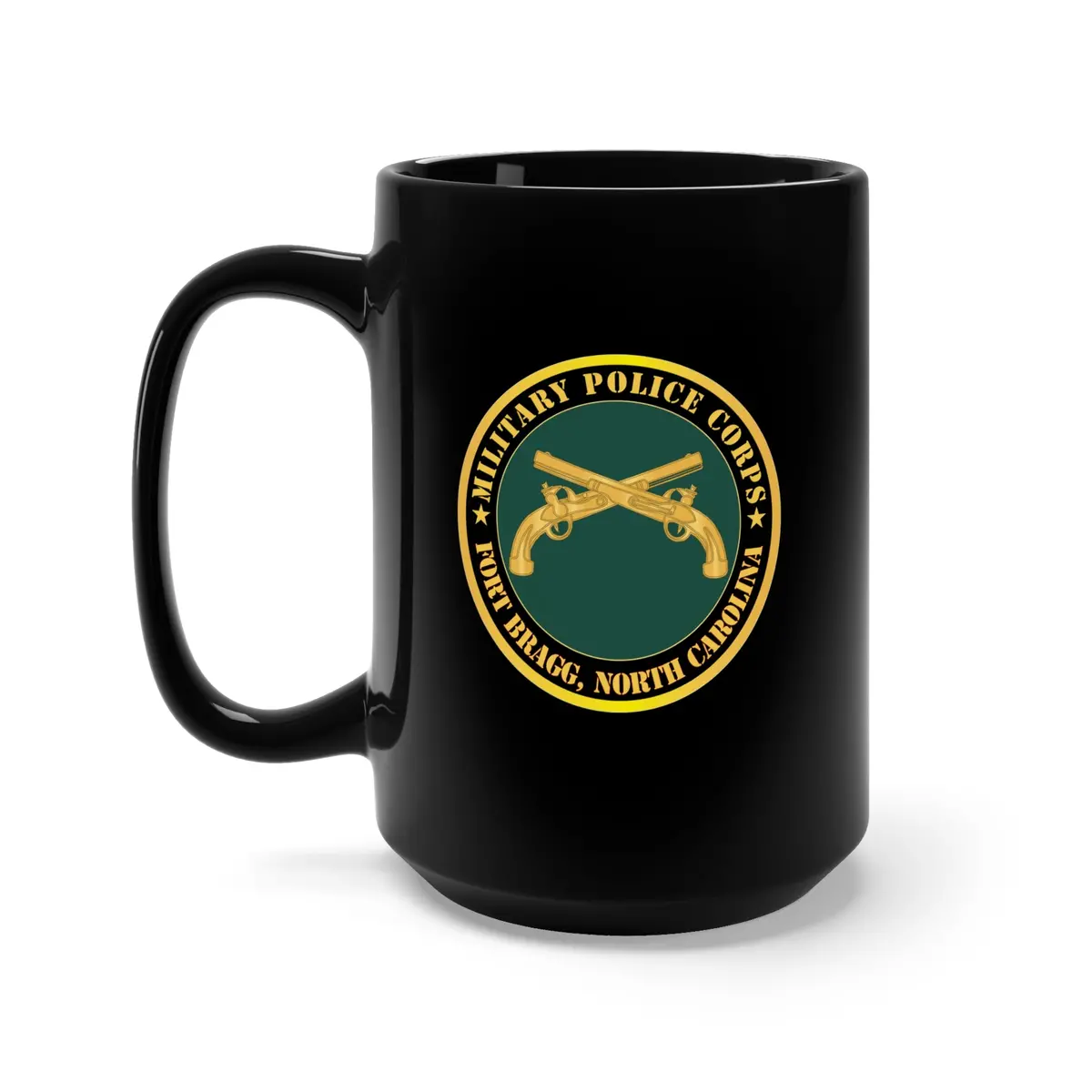 Black Mug 15Oz - Army - Military Police - Branch - Fort Bragg, Nc X 300 1