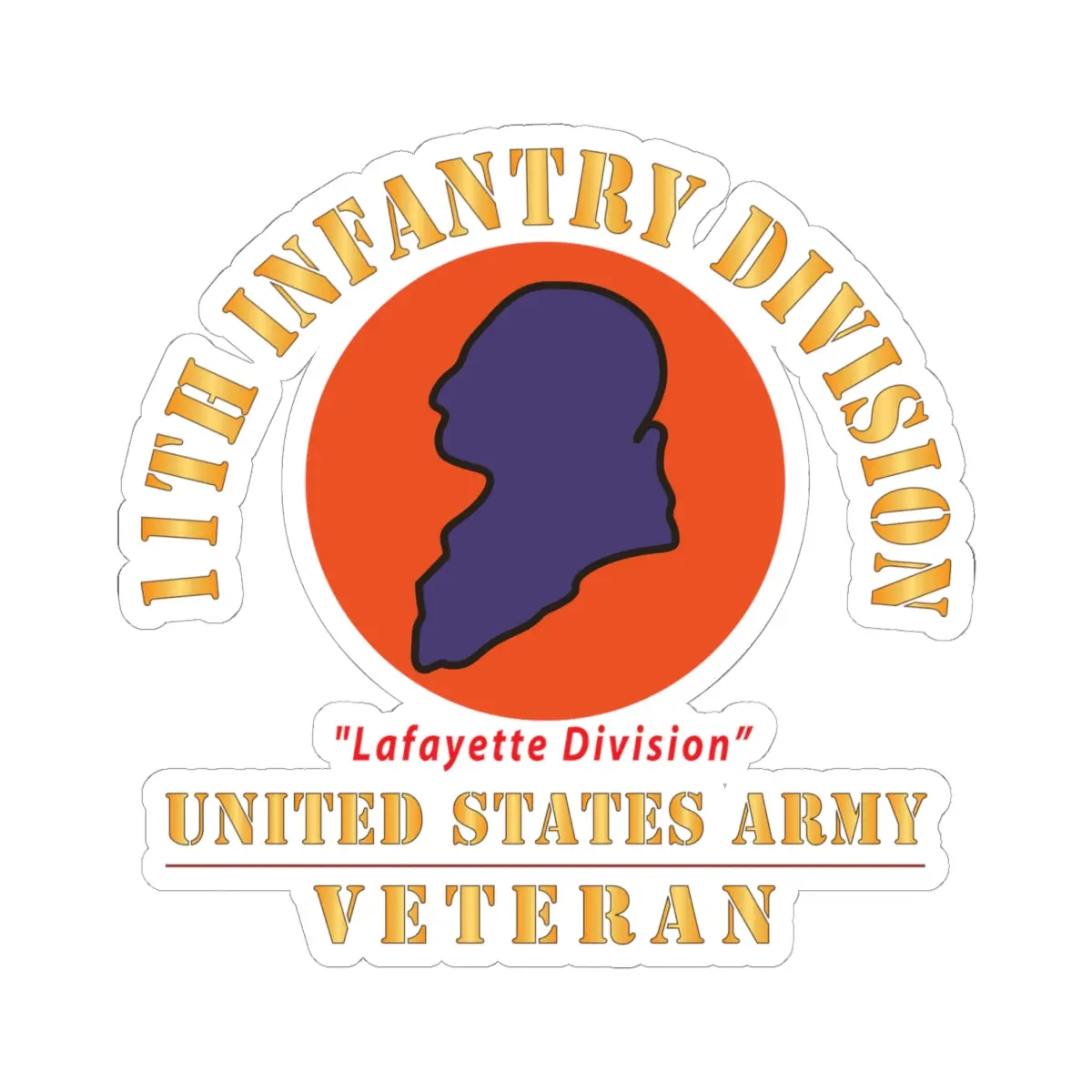 Kiss - Cut Stickers - Army - Ssi - 11Th Infantry Division - Lafayette Division - Us Army Veteran X 300 1