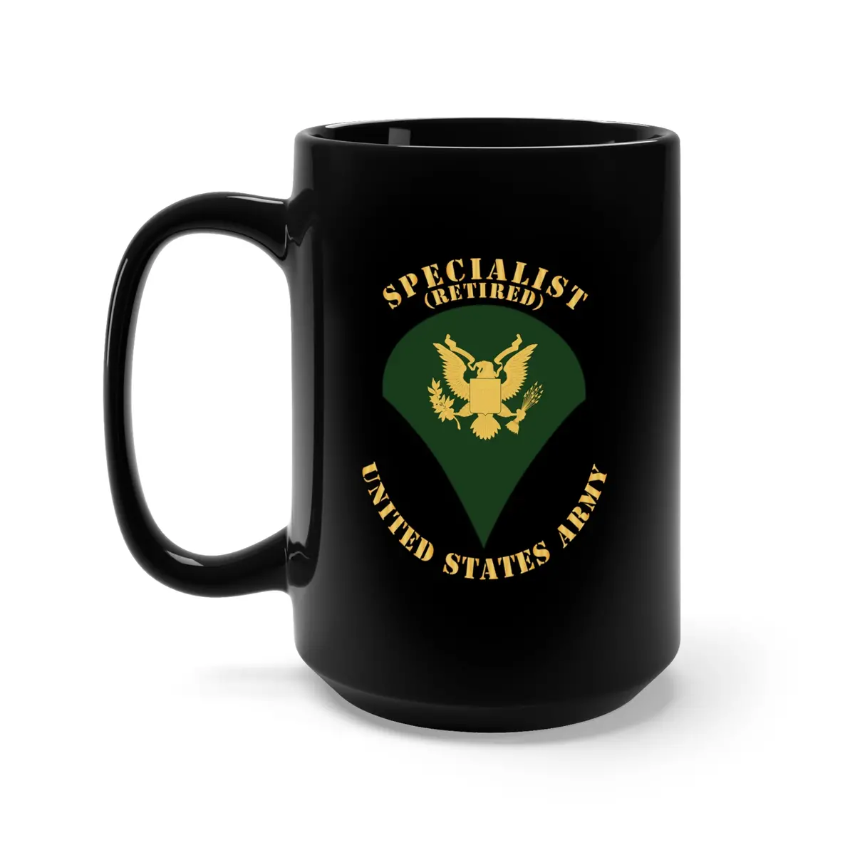 Black Mug 15Oz - Army - Specialist - Sp4 - Retired - Flat X 300 1