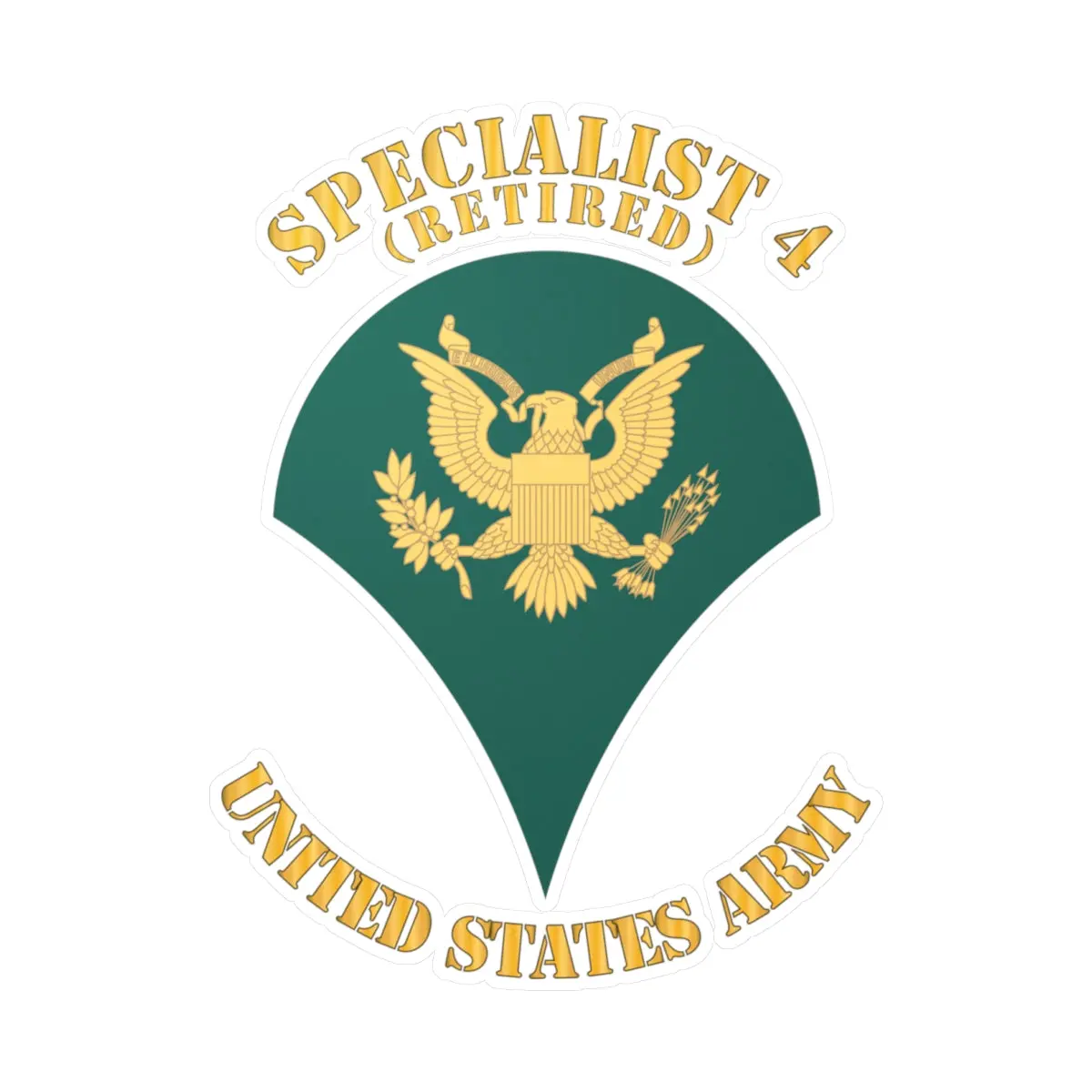 Kiss-Cut Vinyl Decals - Army - Enlisted - Spc 4 - Specialist 4  - Std - Retired X 300 1