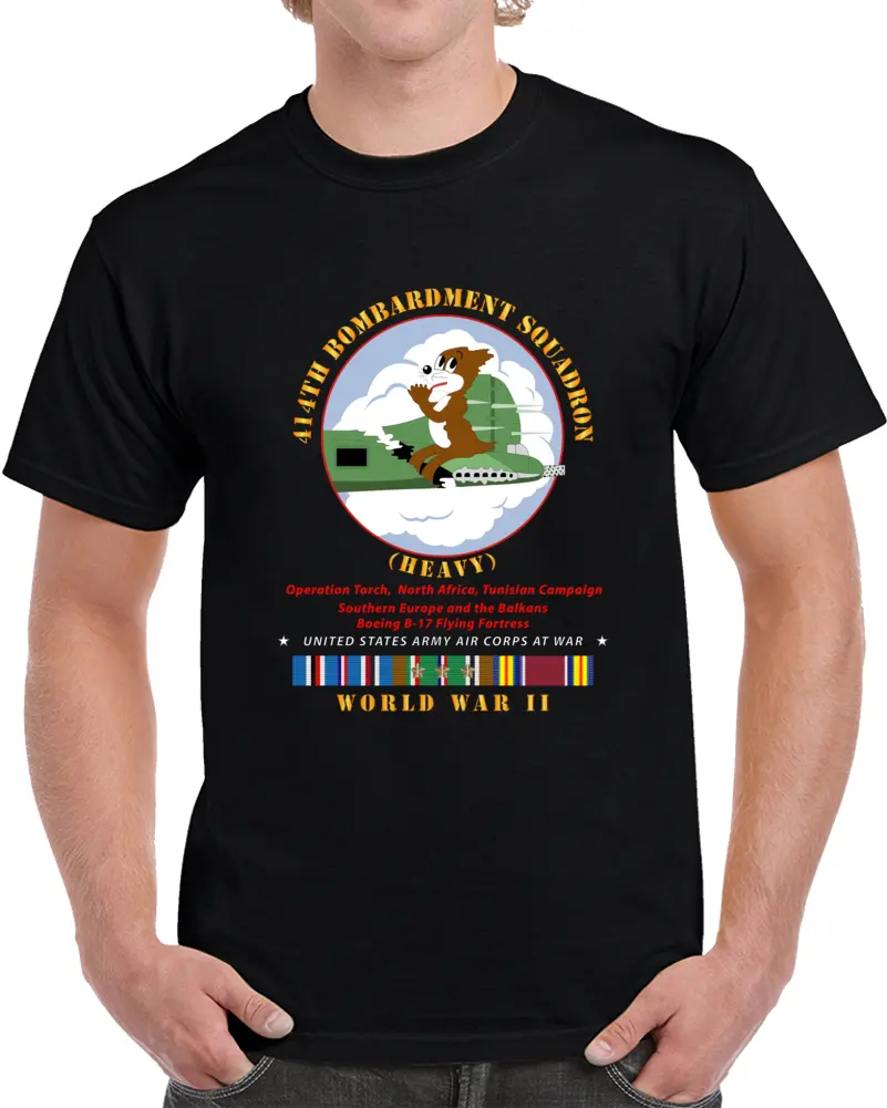 Army - 414Th Bombardment Squadron (Heavy) - Aac W  Wwii  Eu Svc Classic T Shirt 1