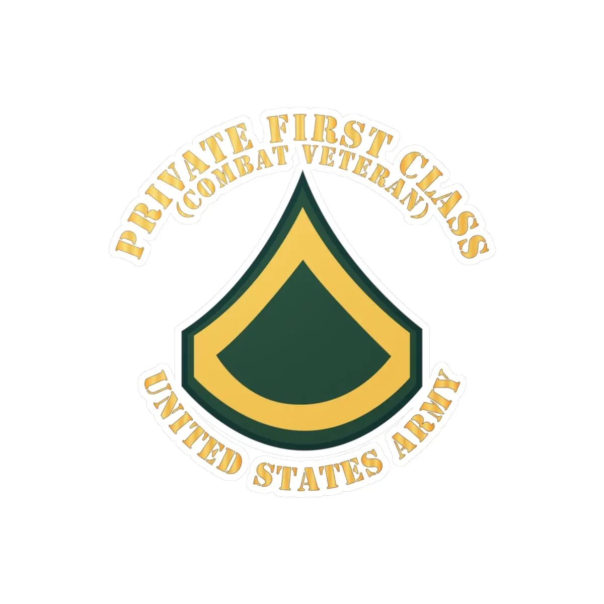Kiss-Cut Vinyl Decals - Army - Private First Class - Pfc - Combat Veteran - Flat X 300 2
