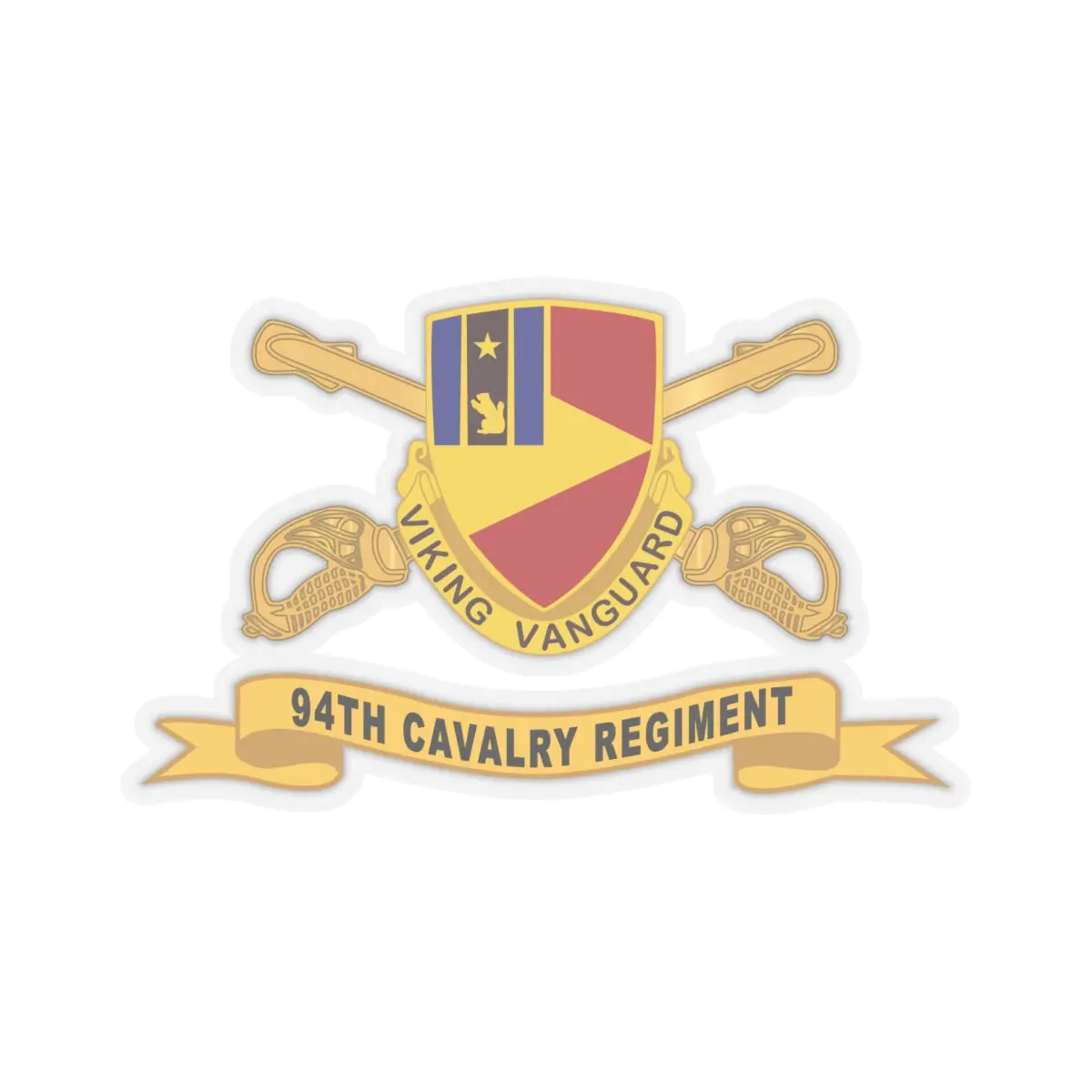 Kiss-Cut Stickers - Army - 94Th Cavalry Regiment W Br - Ribbon 2