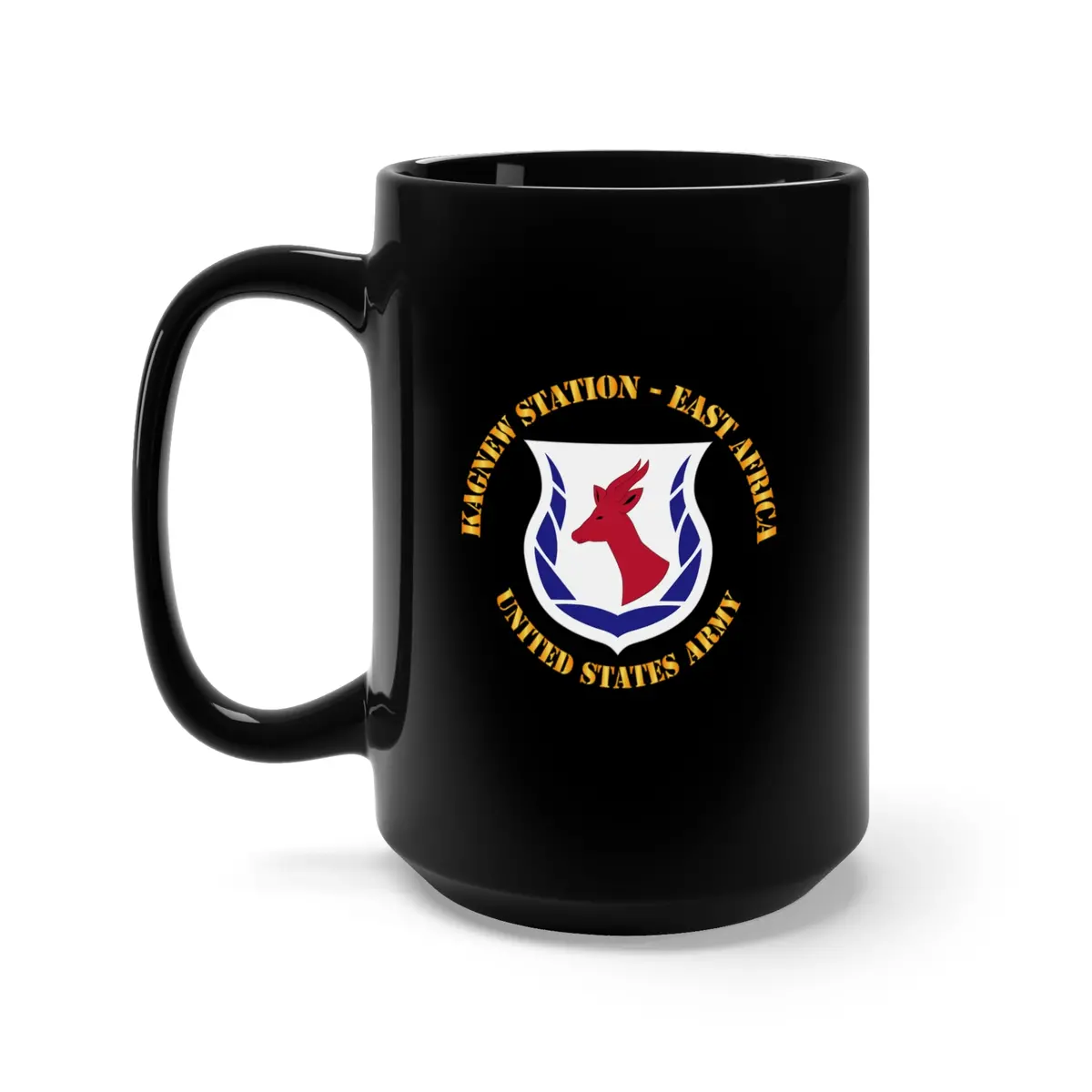 Black Mug 15Oz - Army - Kagnew Station - East Africa Wo Drop Shadow 1