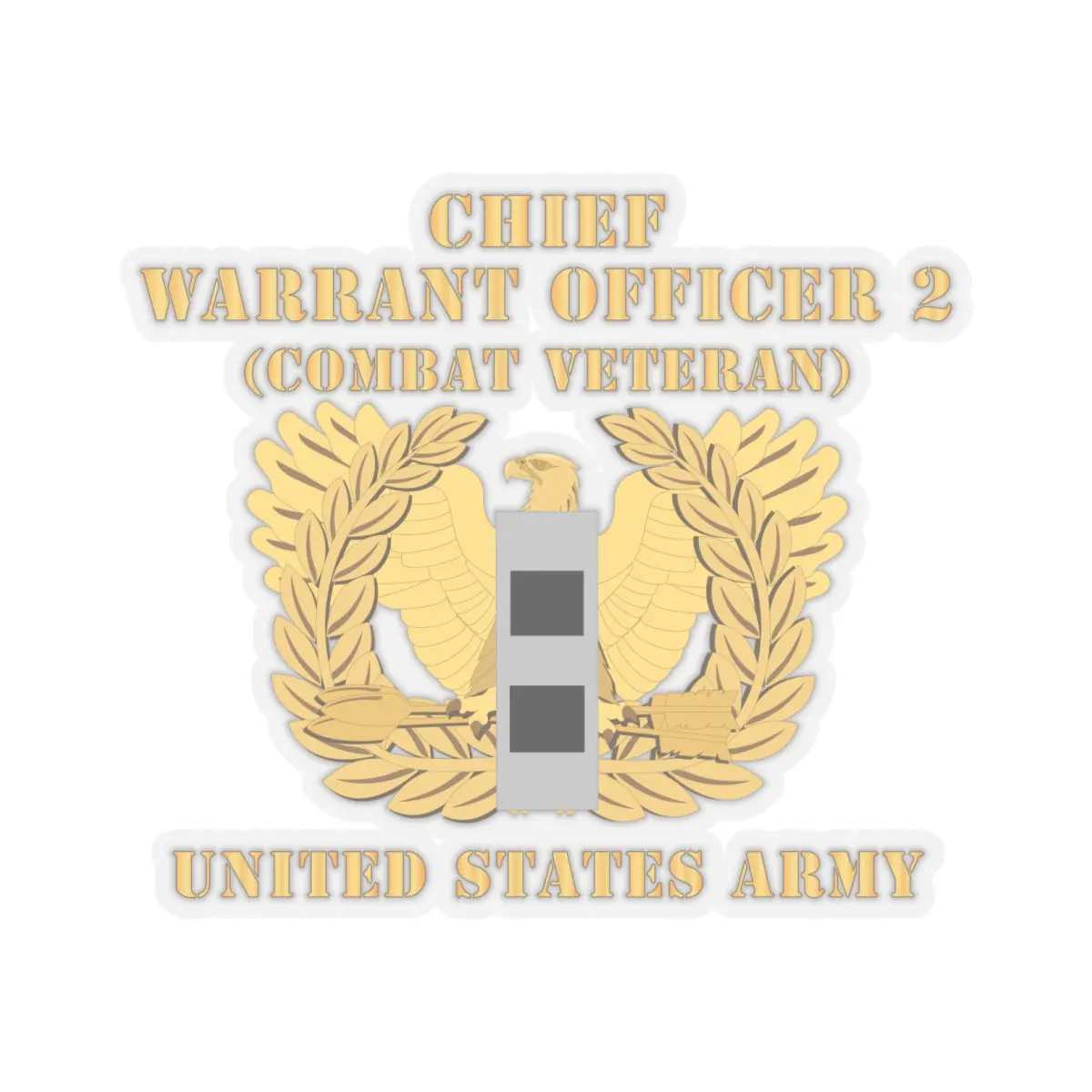 Kiss-Cut Stickers - Army - Chief Warrant Officer - Cw02 - Combat Veteran - Flat - Eagle And Bar X 300 2