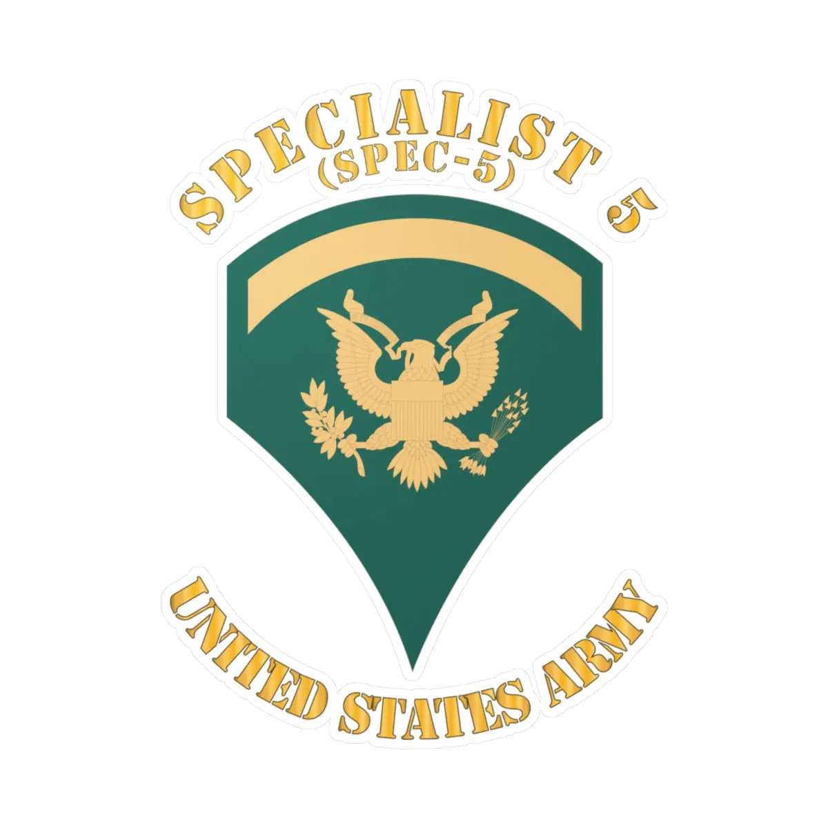 Kiss-Cut Vinyl Decals - Army - Enlisted - Spec 5 - Specialist 5  - Std X 300 1