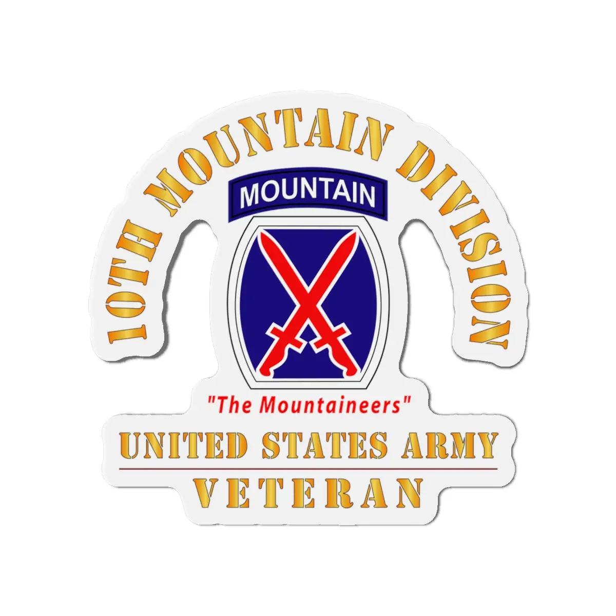 Die-Cut Magnets - Army - Ssi - 10Th Mountain Division - The Mountaineers - Us Army Veteran X 300 2