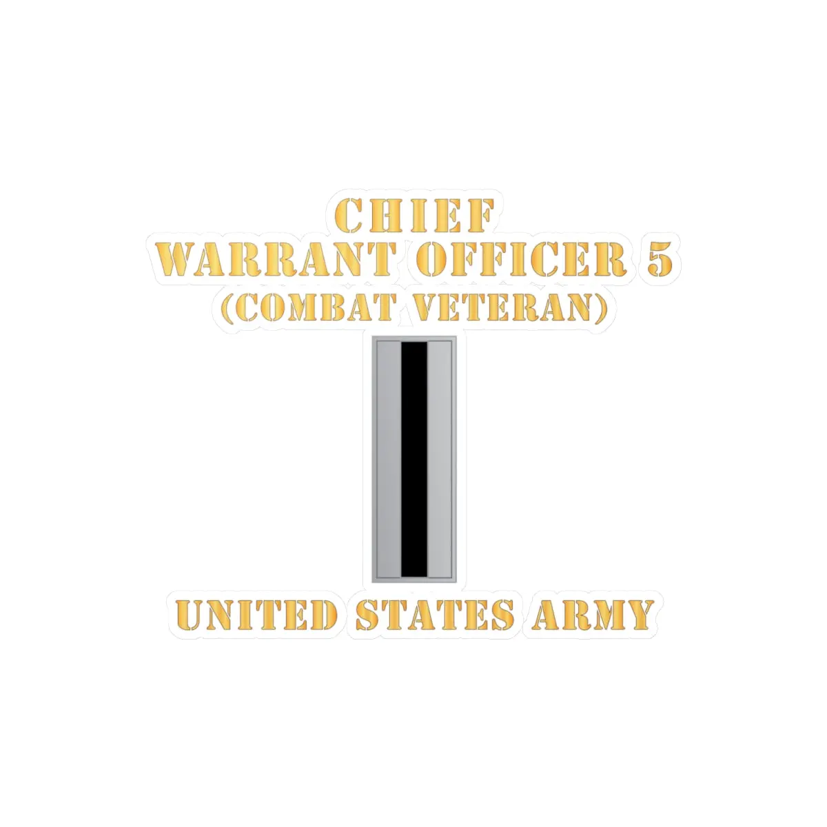 Kiss-Cut Vinyl Decals - Army - Chief Warrant Officer 5 - Cw05 - Combat Veteran - Flat - X 300 2