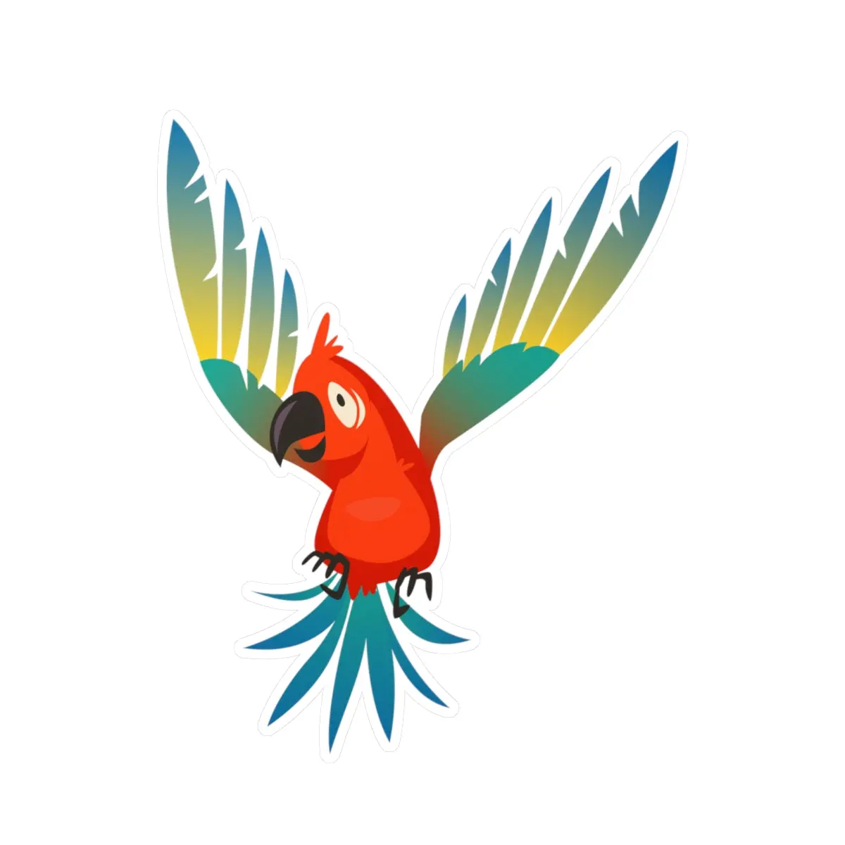 Kiss-Cut Vinyl Decals - Flying Parrot 3