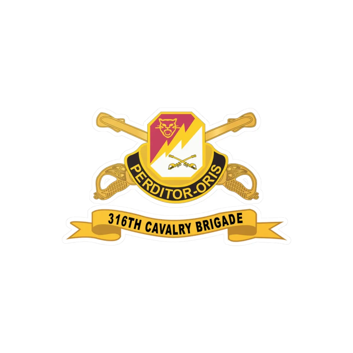 Kiss-Cut Vinyl Decals - Army  - 316Th Cavalry Brigade - Dui W Br - Ribbon X 300 1