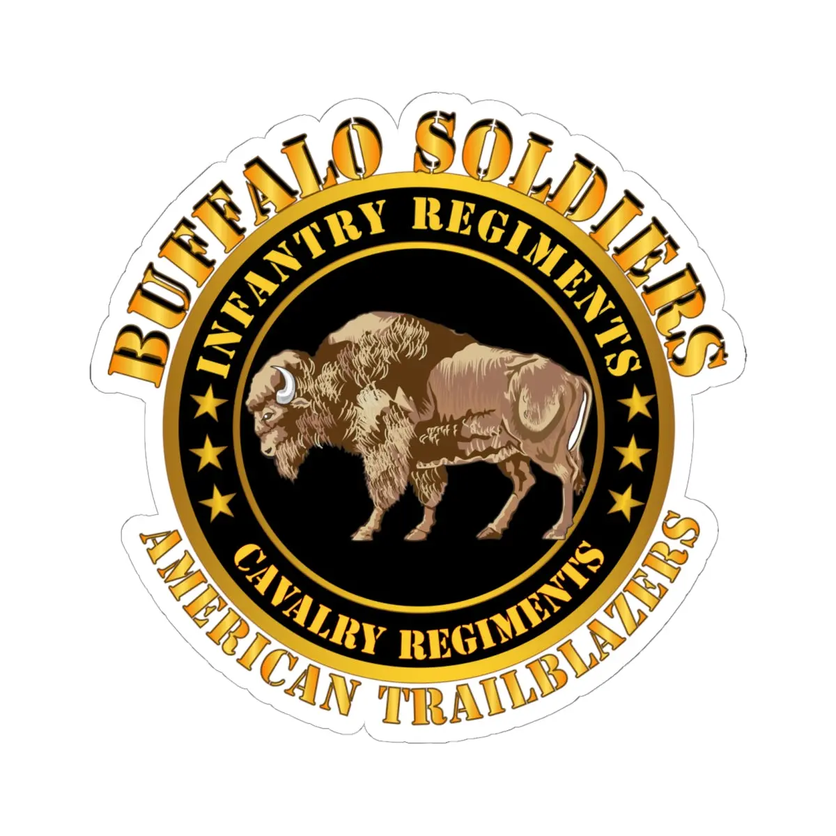 Kiss - Cut Stickers - Army - Buffalo Soldiers - Infantry - Cavalry Regiments X 300 1