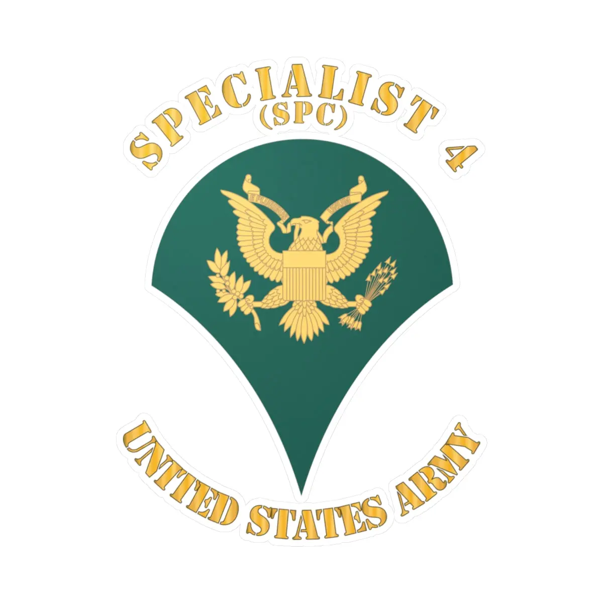Kiss-Cut Vinyl Decals - Army - Enlisted - Spc - Specialist 4  - Std - X 300 1