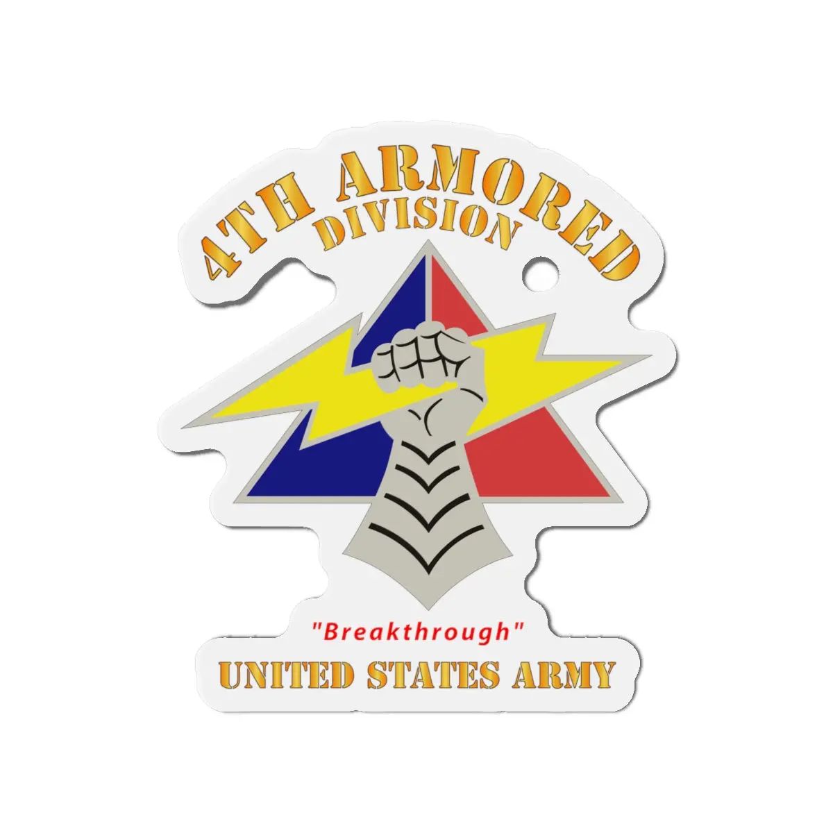 Die-Cut Magnets - Army - Dui - 4Th Armored Division - Breakthrough - Us Army X 300 1