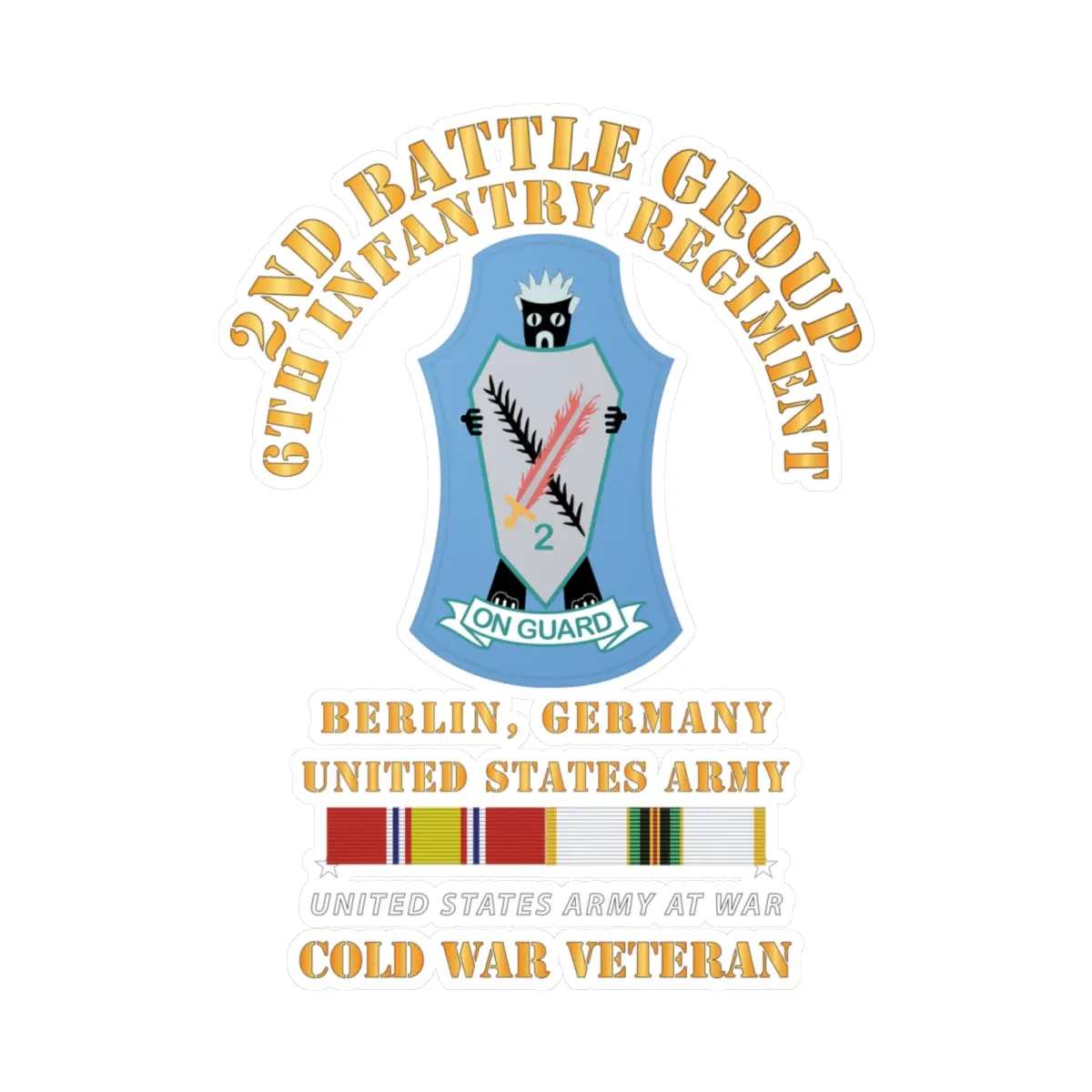 Kiss-Cut Vinyl Decals - 2Nd Battlegroup - 6Th Infantry Regt - Berlin Bde, Germany - Cold Svc X 300 1