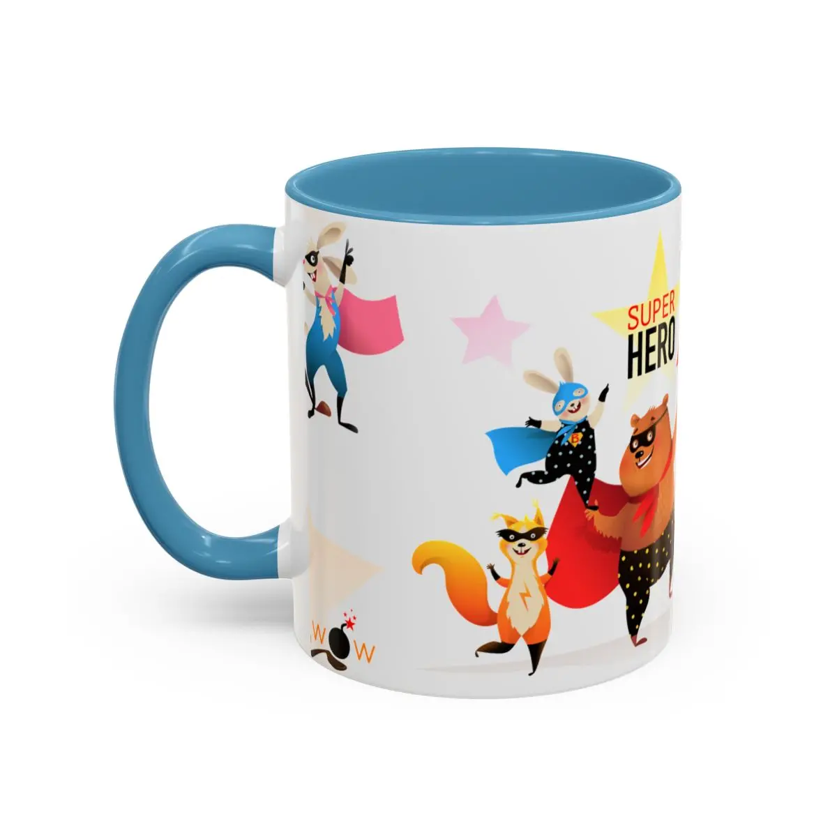Accent Coffee Mug (11, 15Oz) - Superhero Animals 3