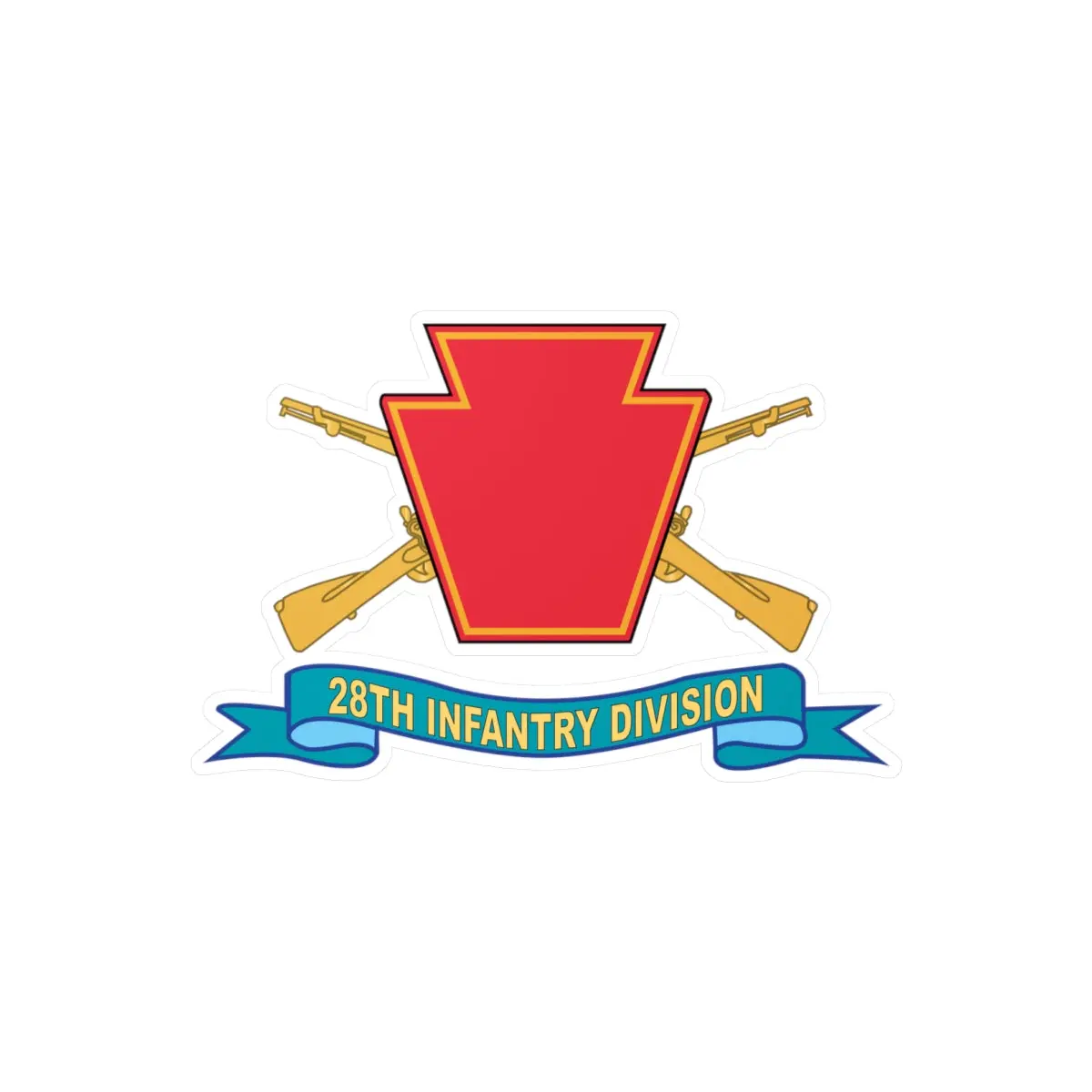 Kiss-Cut Vinyl Decals - Army - 28Th Infantry Division - W Br - Ssi - Ribbon X 300 1