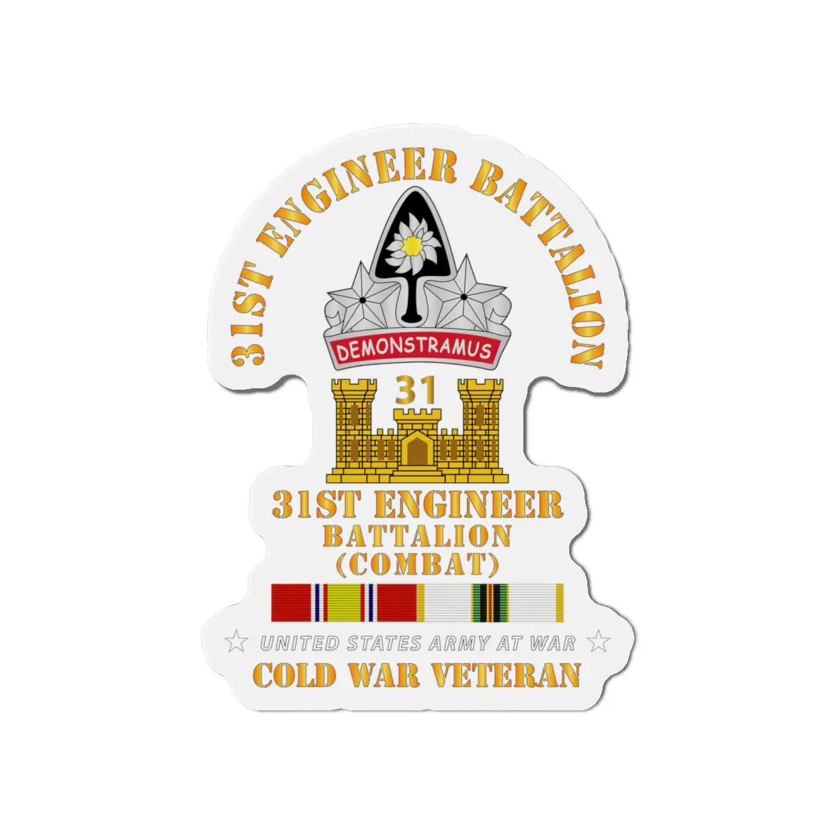Die-Cut Magnets - Army - 31St Engineer Bn (Combat) W Cold Svc 2