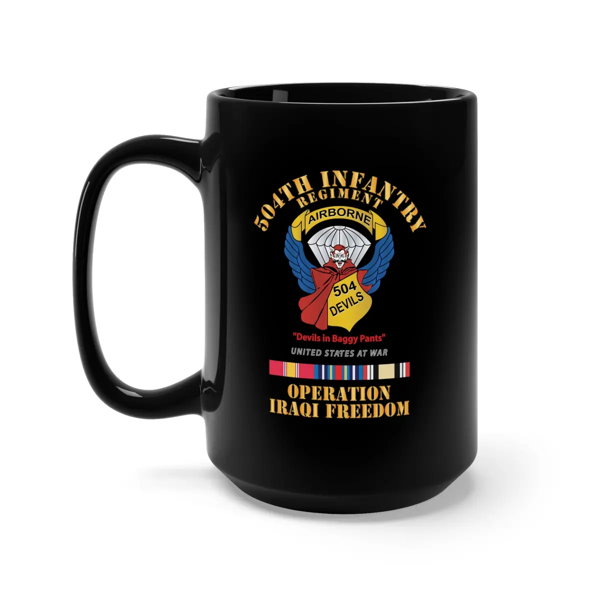 Black Mug 15Oz - Army - 504Th Infantry Regiment - Devils - Oif X 300 1