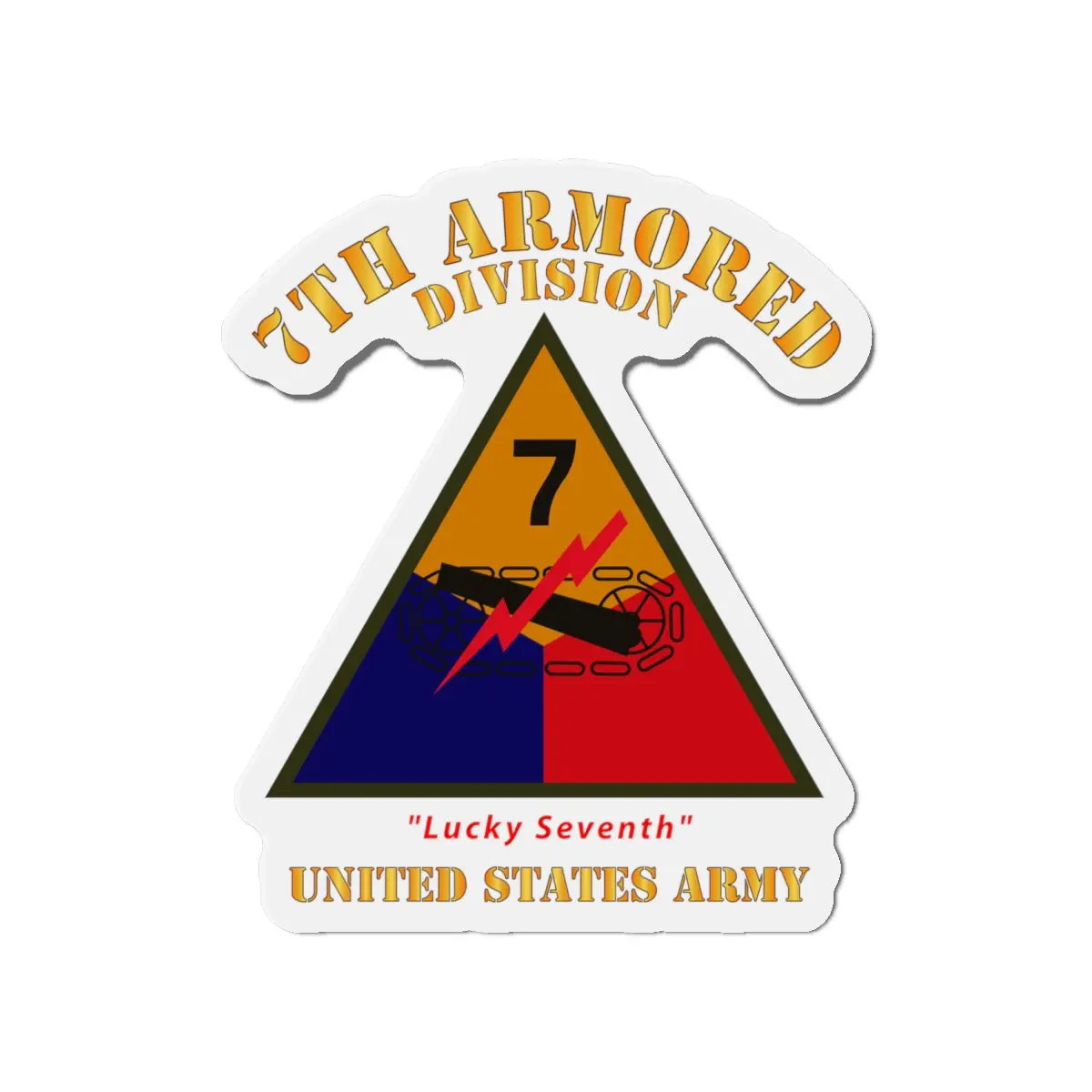 Die-Cut Magnets - Army - Ssi - 7Th Armored Division - Lucky Seventh - Us Army X 300 2