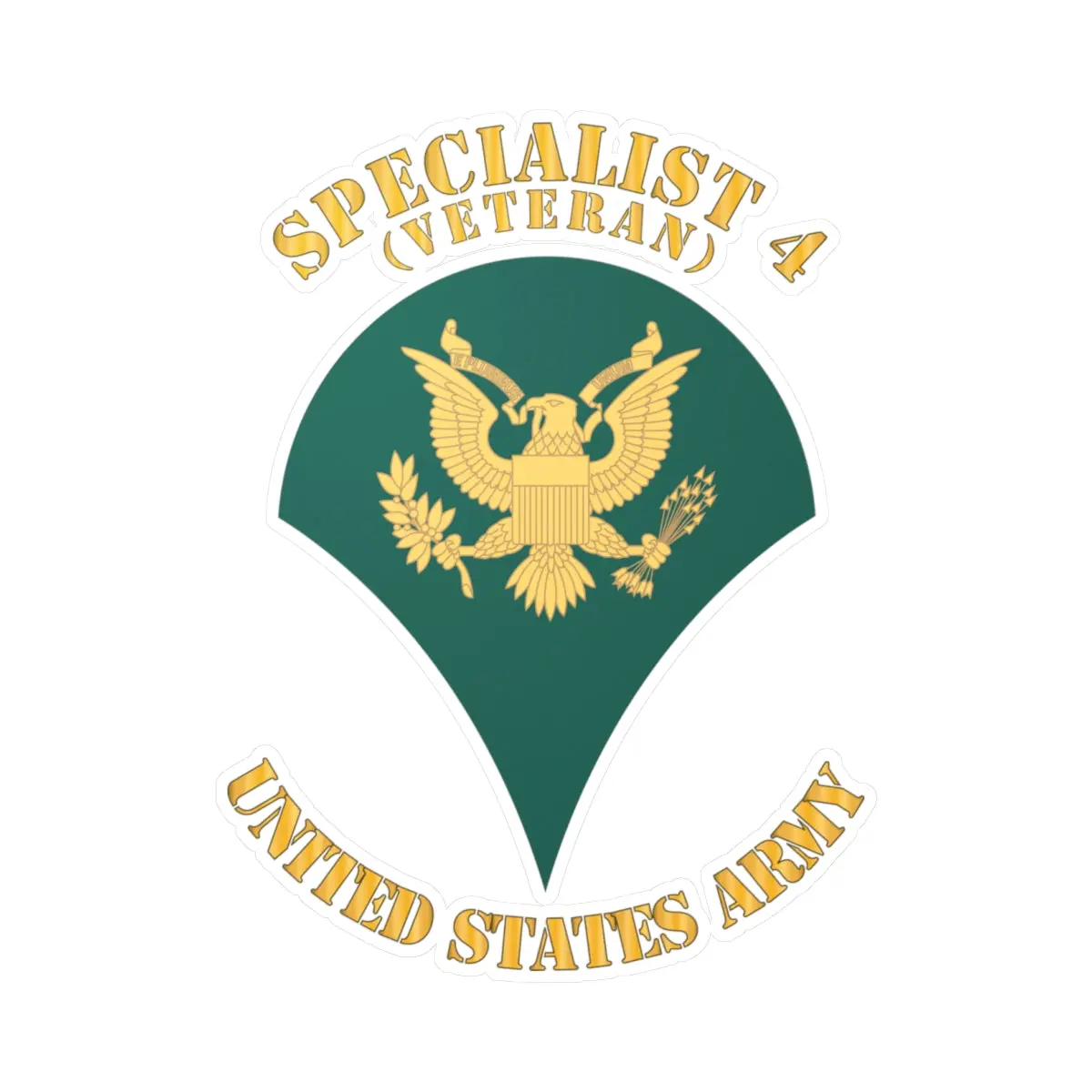 Kiss-Cut Vinyl Decals - Army - Enlisted - Spc 4 - Specialist 4  - Std - Veteran X 300 1