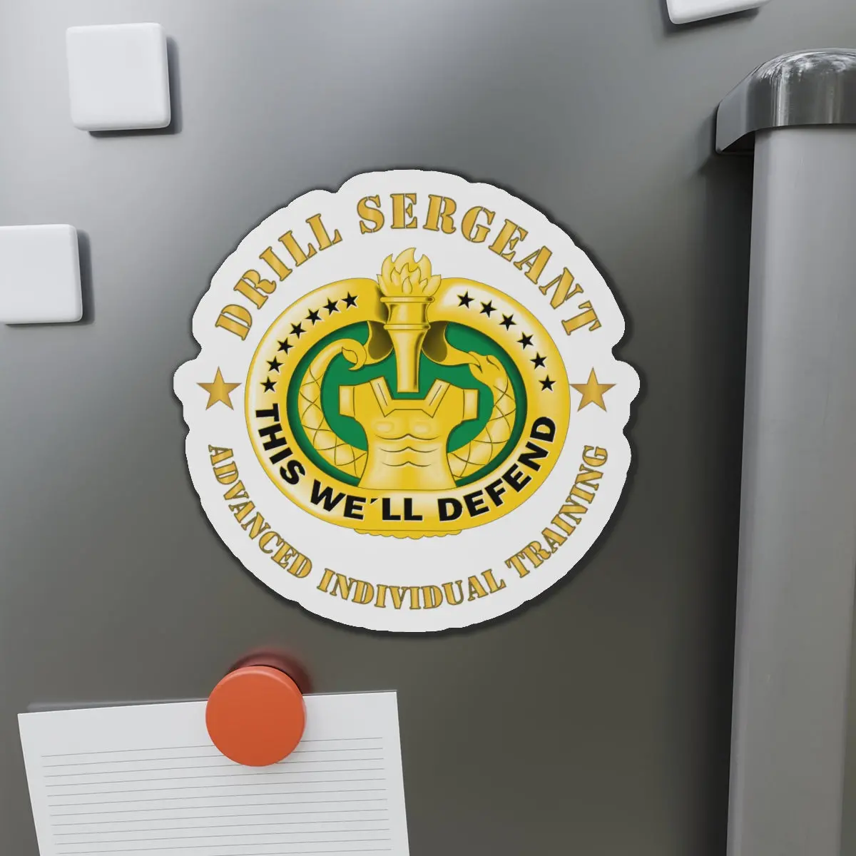Die-Cut Magnets - Drill Sgt Badge - Advanced Individual Training X 300 1