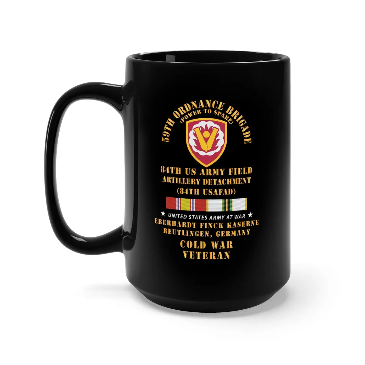 Black Mug 15Oz - 59Th Ordnance Brigade - Ssi - 84Th Usafad -  Eberhardt Finch Kaserne Reutlifen Cold Svc X 300 1