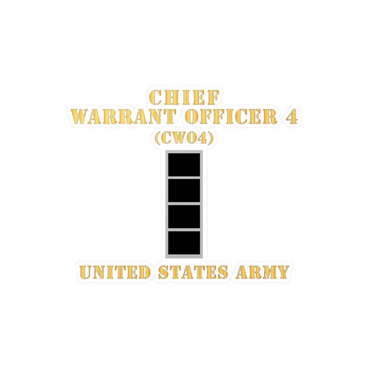 Kiss-Cut Vinyl Decals - Army - Chief Warrant Officer 4 - Cw04 - Flat - X 300 2