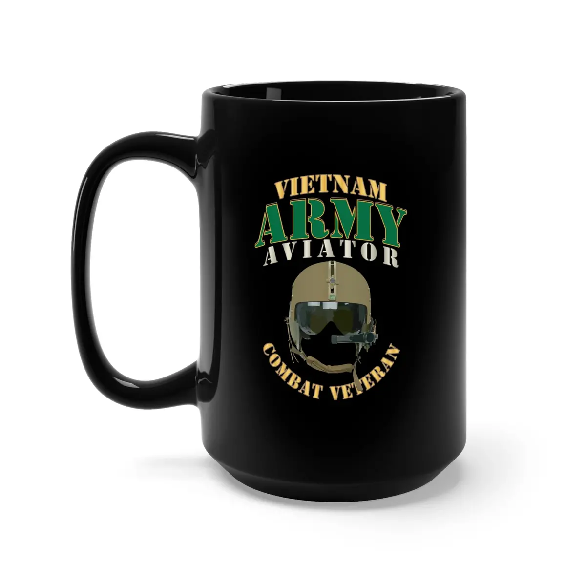 Black Mug 15Oz - Army - Army -  Aviator - Vietnam - Combat Vet X 300 1