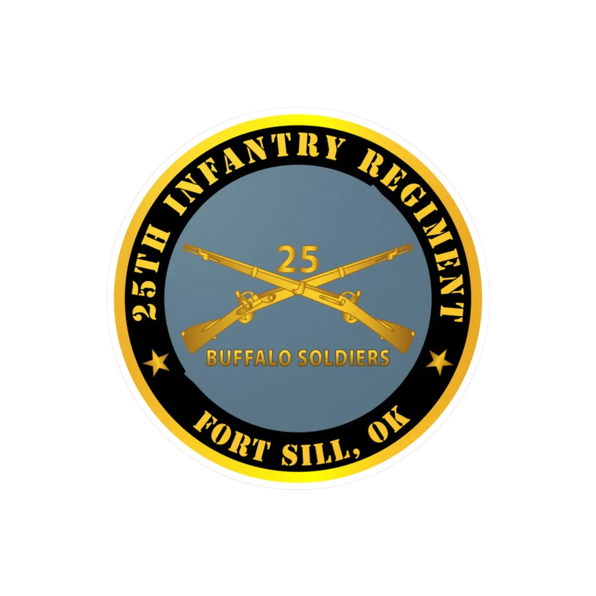 Kiss-Cut Vinyl Decals - Army - 25Th Infantry Regiment - Fort Sill, Ok - Buffalo Soldiers W Inf Branch 1