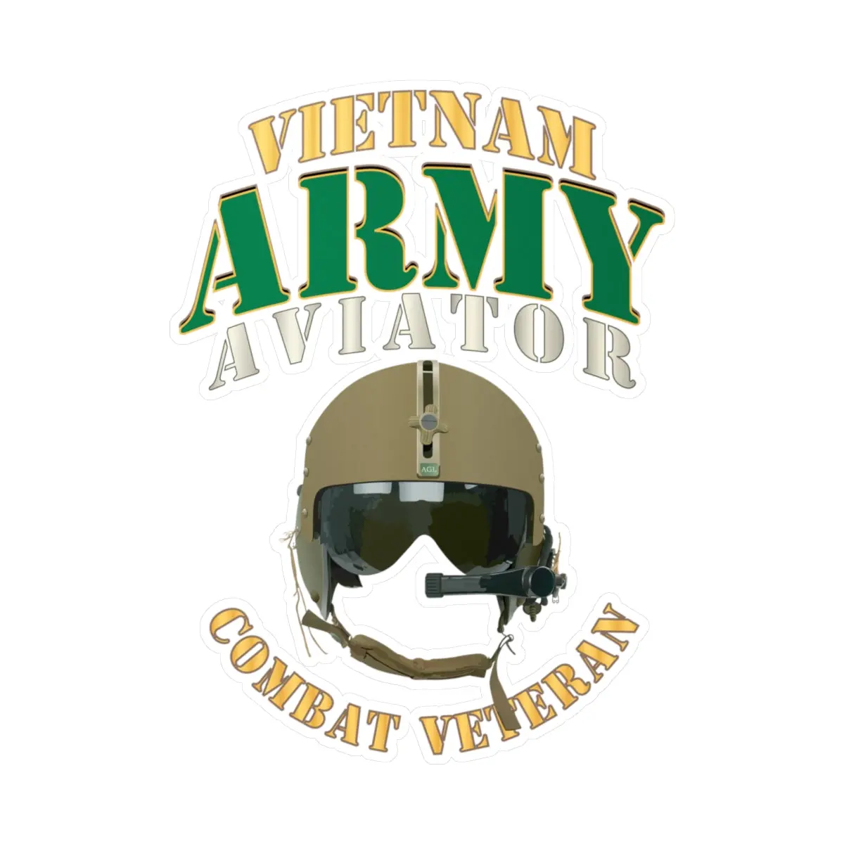 Kiss-Cut Vinyl Decals - Army - Army -  Aviator - Vietnam - Combat Vet X 300 1