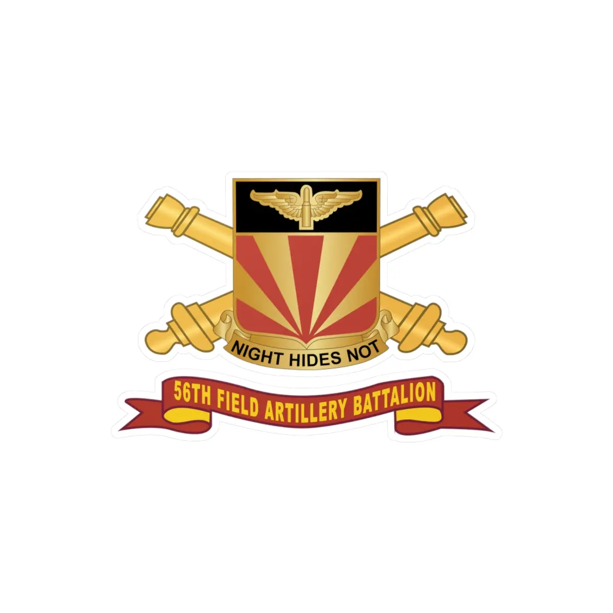 Kiss-Cut Vinyl Decals - 56Th Field Artillery Battalion - Dui W Br - Ribbon X 300 1