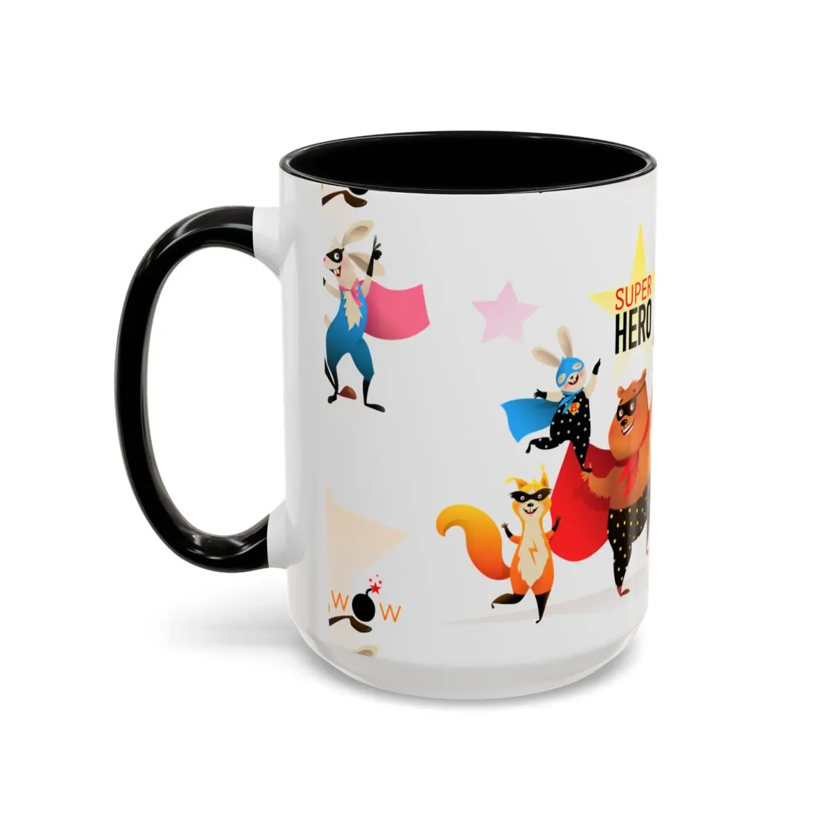 Accent Coffee Mug (11, 15Oz) - Superhero Animals 2