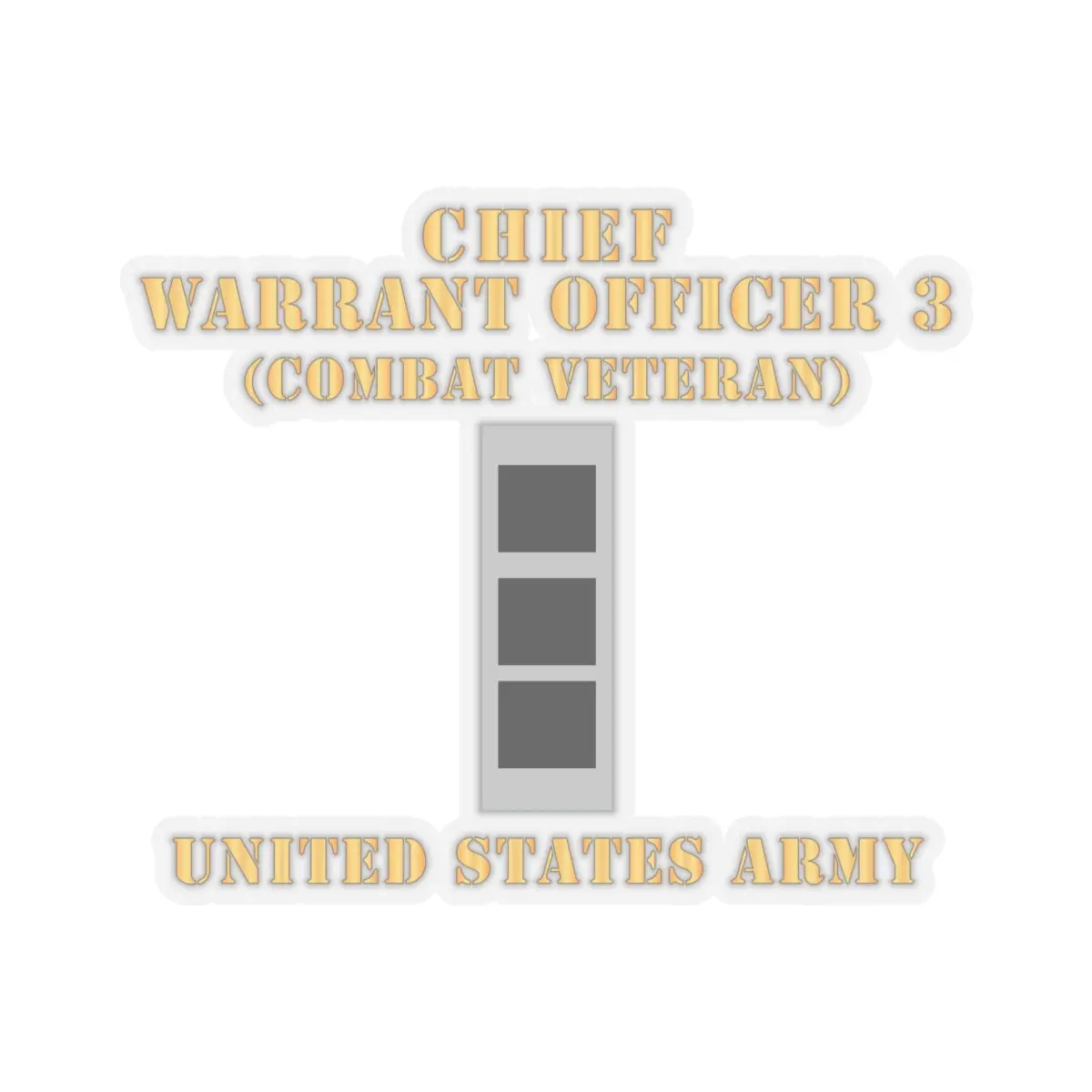 Kiss-Cut Stickers - Army - Chief Warrant Officer 3 - Cw03 - Combat Veteran - Flat - X 300 2