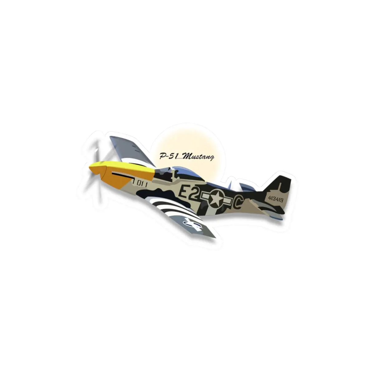 Kiss-Cut Vinyl Decals - Army Air Corps P-51 Mustang Wo Aac X 300 1