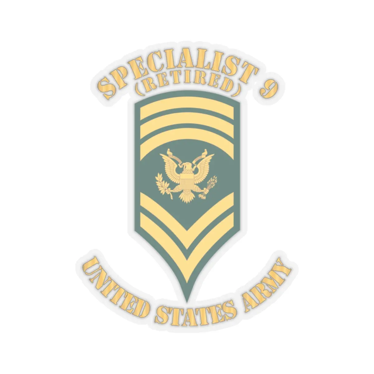 Kiss-Cut Stickers - Army - Enlisted - Spec 9 - Specialist 9 - Std - Veteran X 300 3