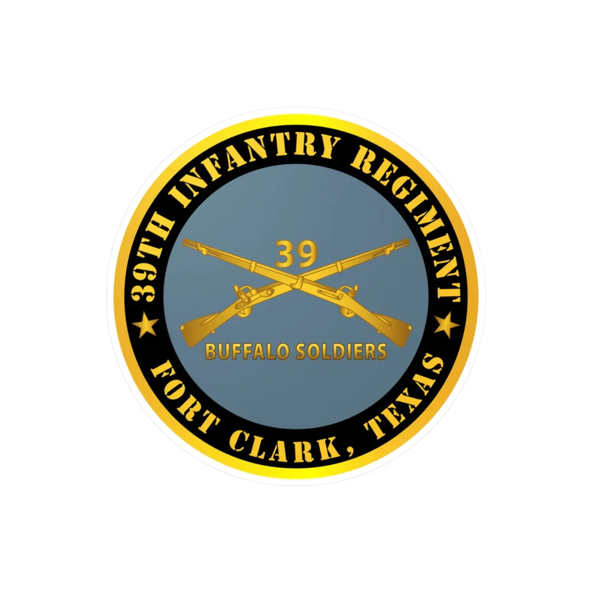 Kiss-Cut Vinyl Decals - Army - 39Th Infantry Regiment - Buffalo Soldiers - Fort Clark, Tx W Inf Branch 1