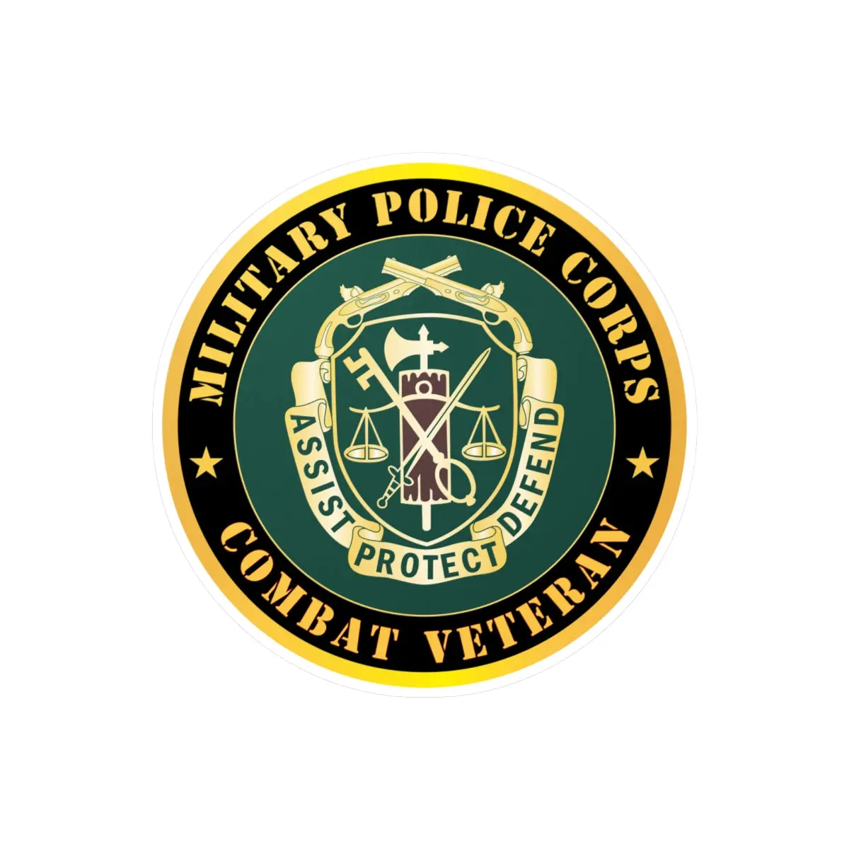 Kiss-Cut Vinyl Decals - Army - Military Police Corps Regimental Crest - Combat Veteran X 300 1
