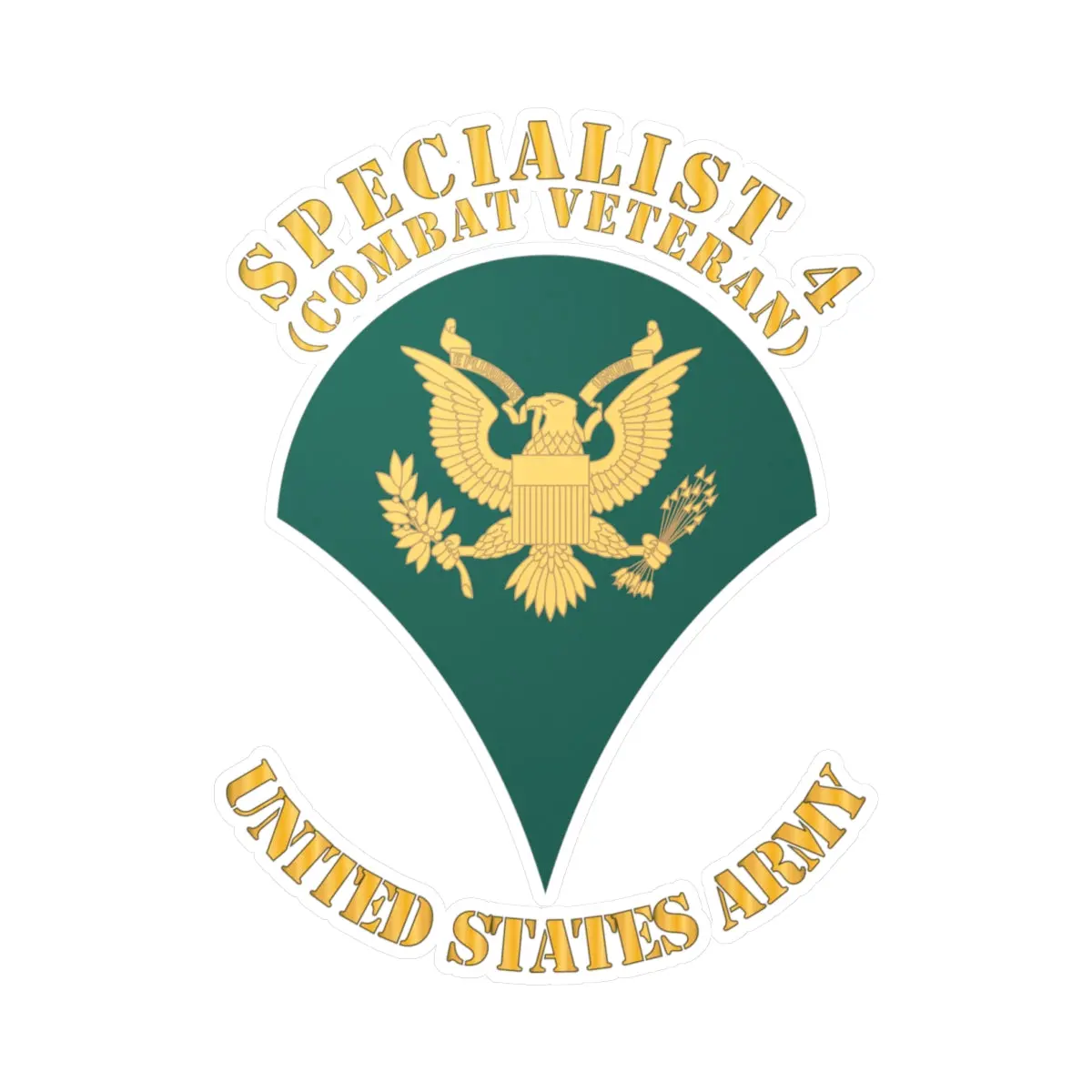 Kiss-Cut Vinyl Decals - Army - Enlisted - Spc 4 - Specialist 4  - Std - Combat Veteran X 300 1