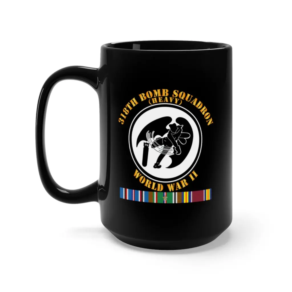 Black Mug 15Oz - Aac - 318Th Bomb Squadron - Wwii W Eur Svc 1
