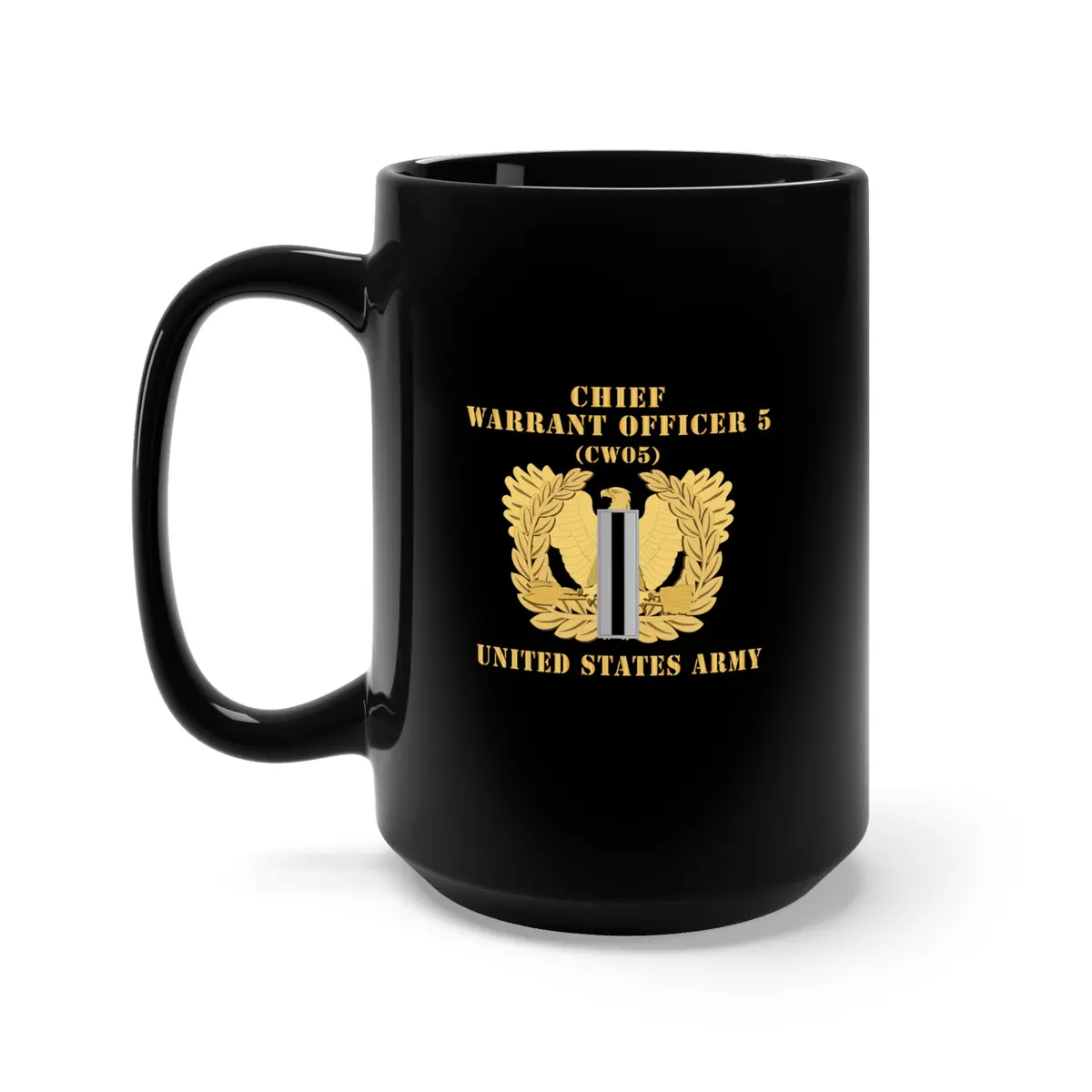 Black Mug 15Oz - Army - Chief Warrant Officer - Cw05 - Flat - Eagle And Bar X 300 1