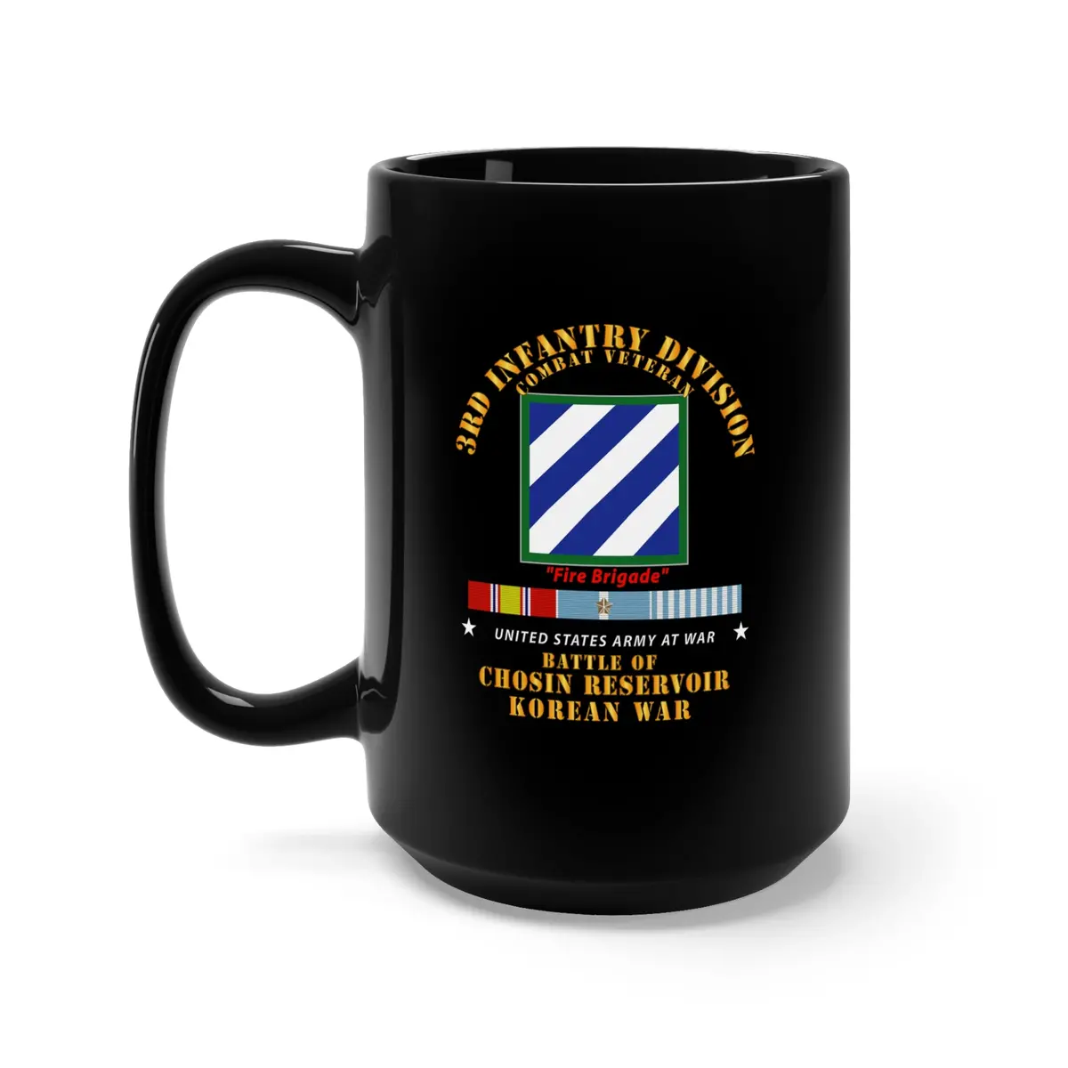 Black Mug 15Oz - Army - 3Rd Id - Battle Chosin Reservoir W Korea War Svc 1