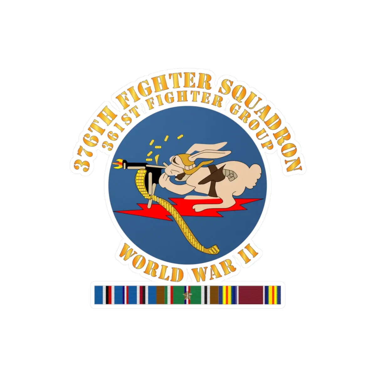 Kiss-Cut Vinyl Decals - Aac - 376Th Fighter Squadron - Wwii W Eur Svc 1