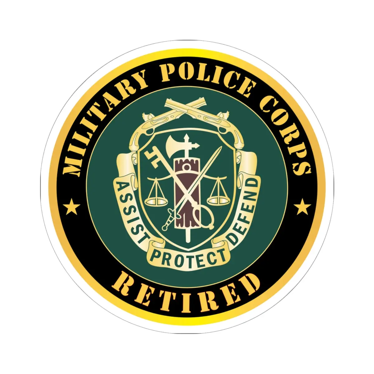 Kiss - Cut Stickers - Army - Military Police Corps Regimental Crest - Retired X 300 1