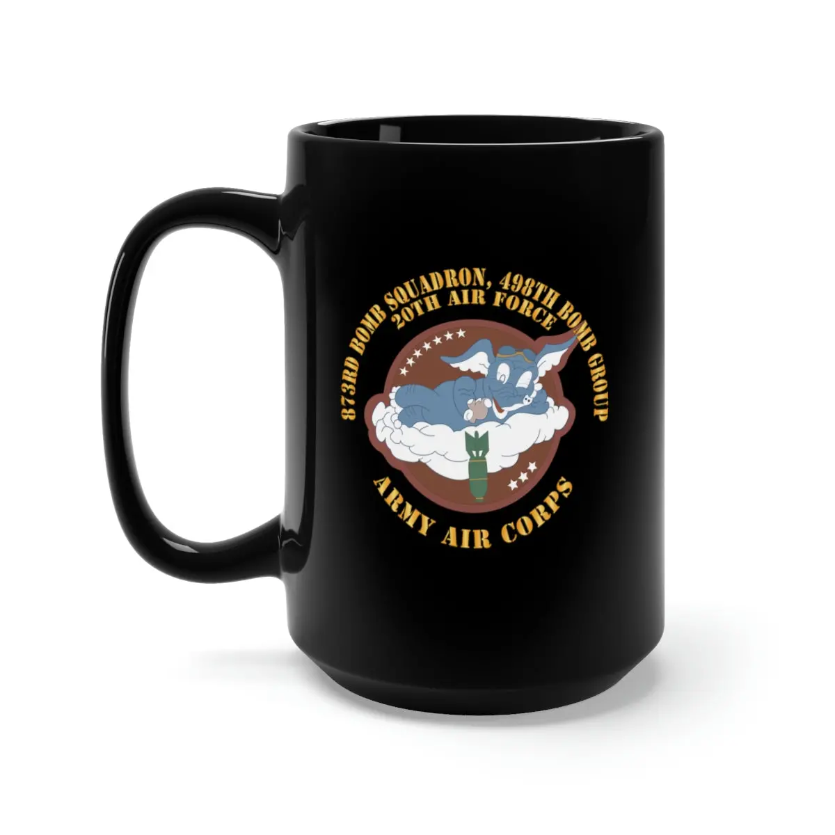 Black Mug 15Oz - Aac - 873Rd Bomb Squadron, 498Th Bomb Group - 20Th Aaf X 300 1