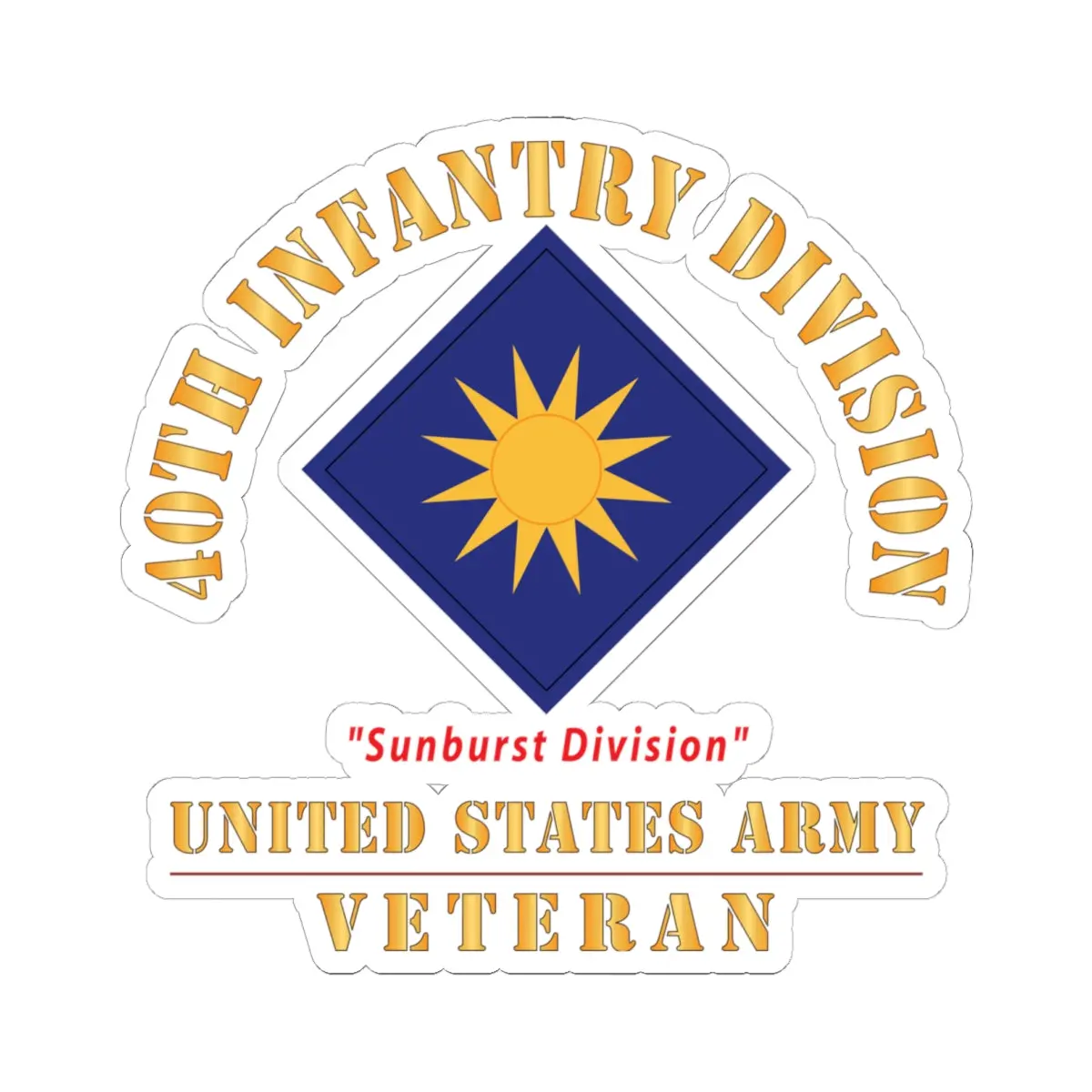 Kiss - Cut Stickers - Army - Ssi - 40Th Infantry Division - Sunburst Division - Us Army Veteran X 300 1