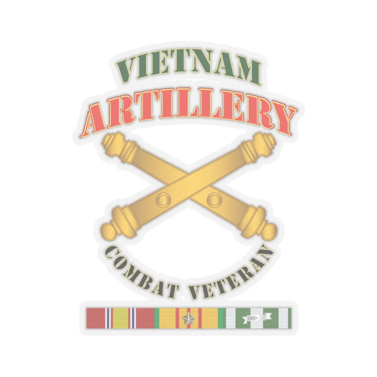 Kiss-Cut Stickers - Army - Artillery - Vietnam - Combat Vet 2